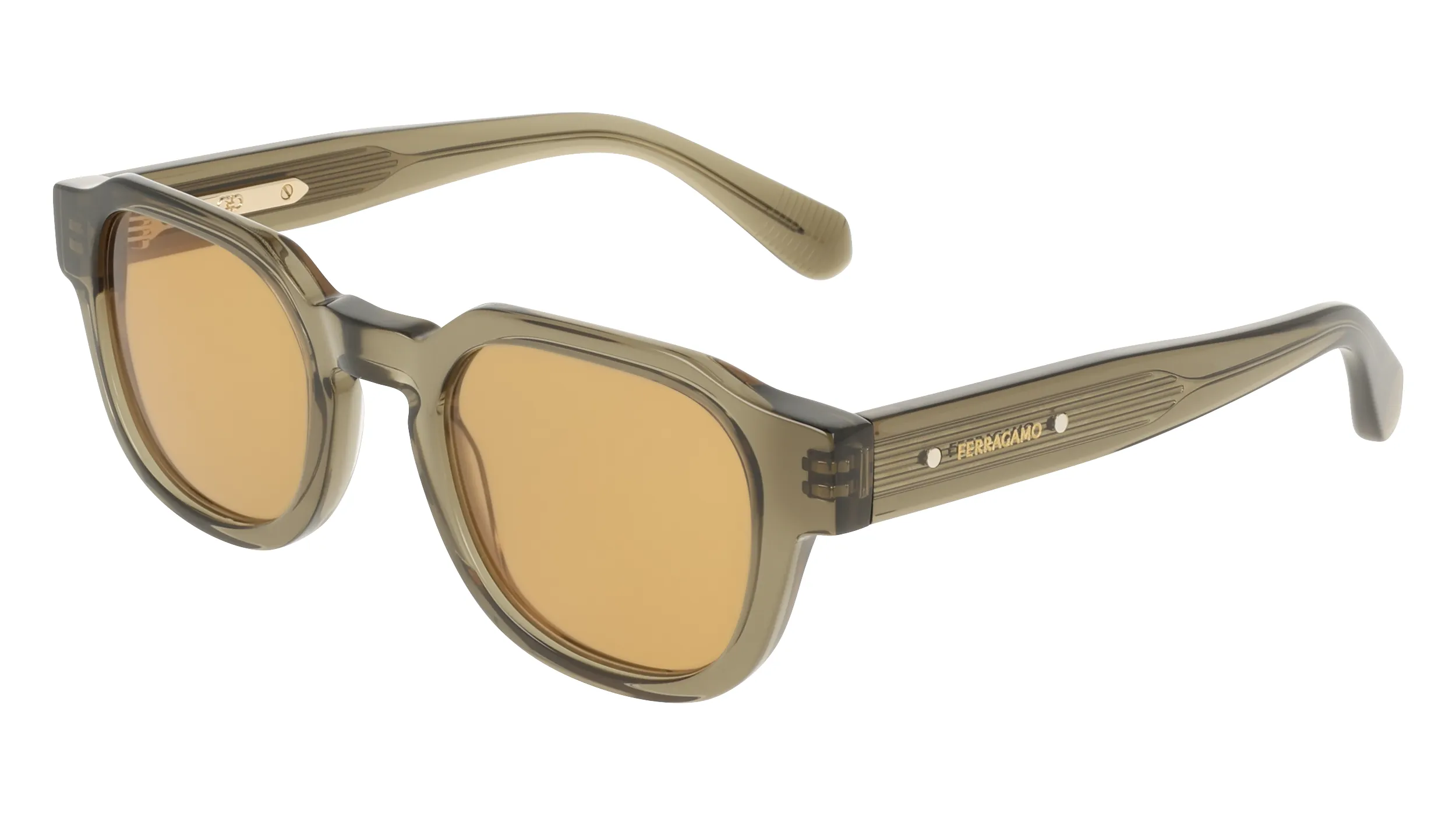 Ferragamo SF2146S 320 Occhiali da sole Acetato Verde Geometrica Normale - immagine 1