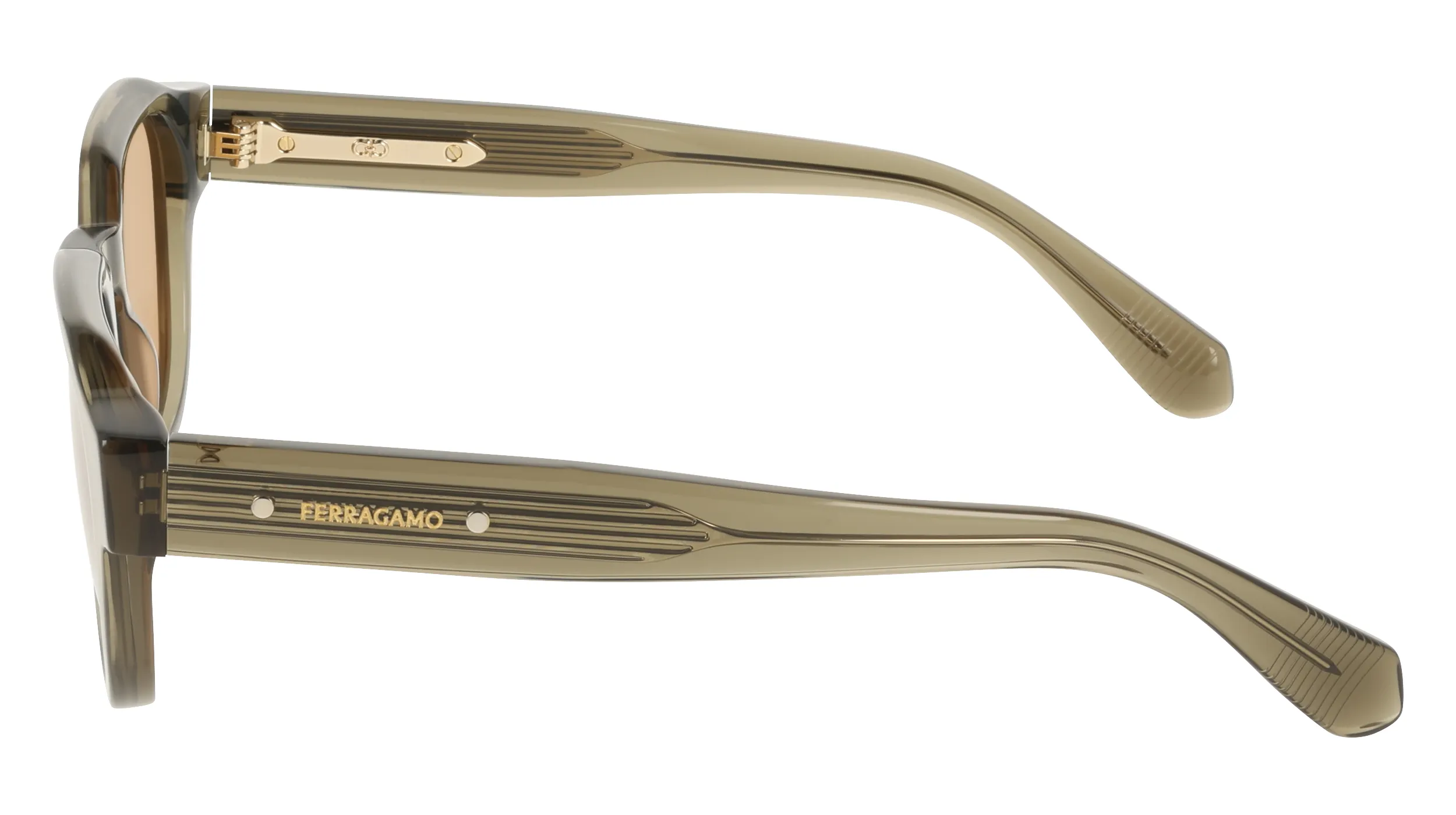 Ferragamo SF2146S 320 Occhiali da sole Acetato Verde Geometrica Normale - immagine 3