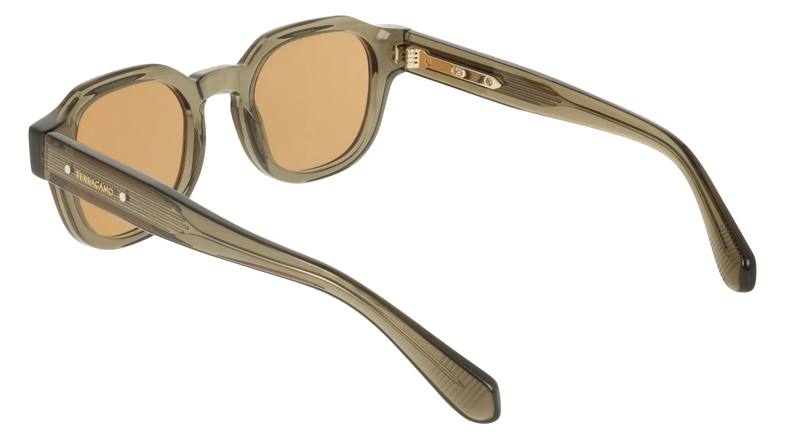 Ferragamo SF2146S 320 Occhiali da sole Acetato Verde Geometrica Normale - immagine 4