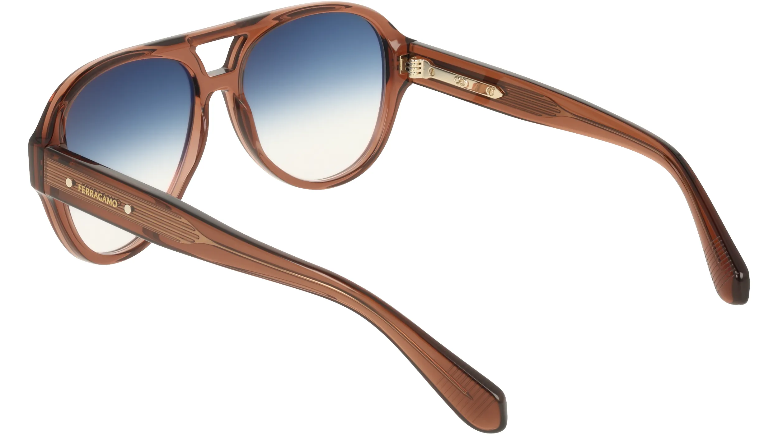 Ferragamo SF2147S 232 Occhiali da sole Acetato Marrone Pilot Normale - immagine 4