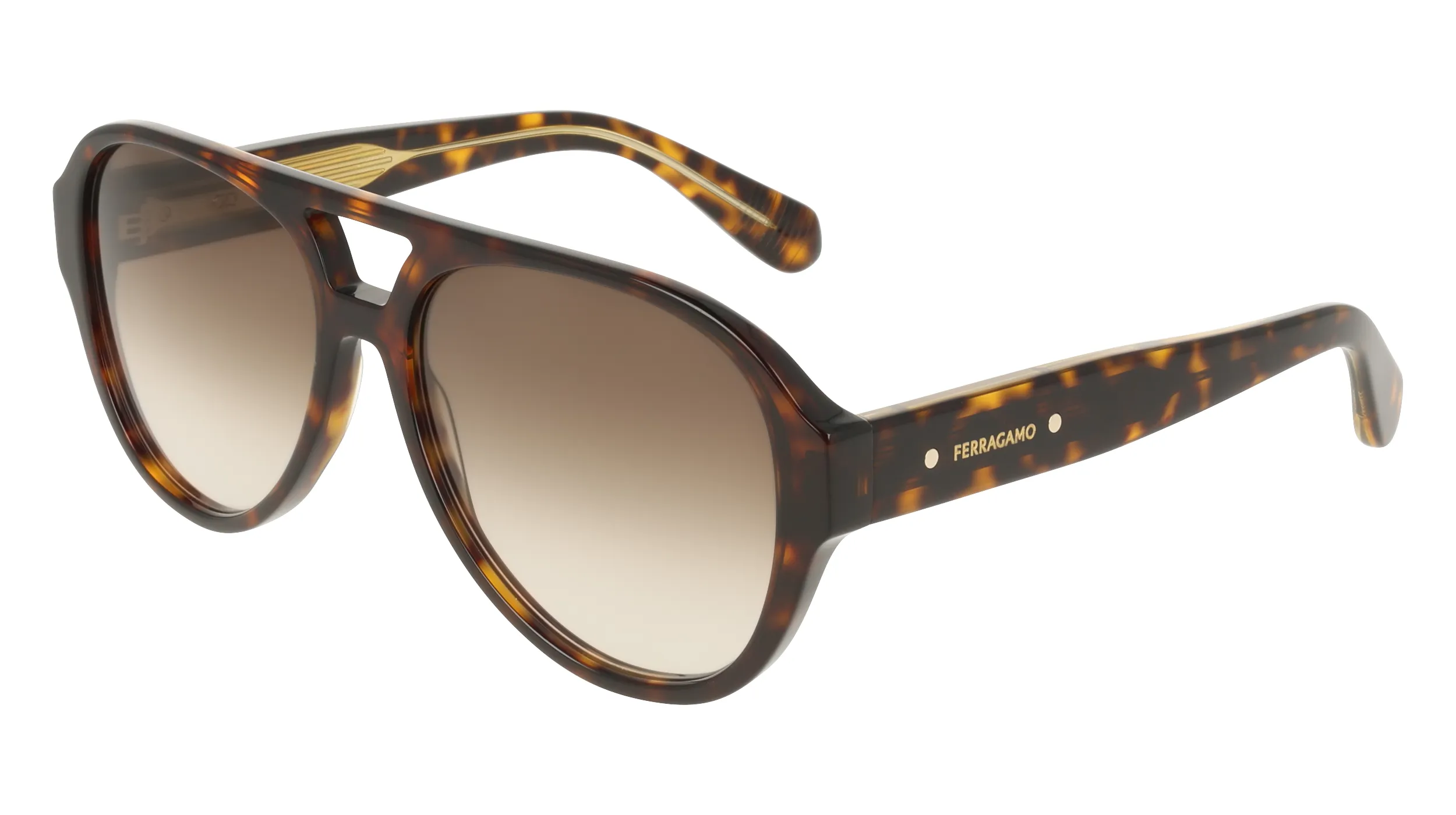 Ferragamo SF2147S 242 Occhiali da sole Acetato Havana Pilot Normale - immagine 1