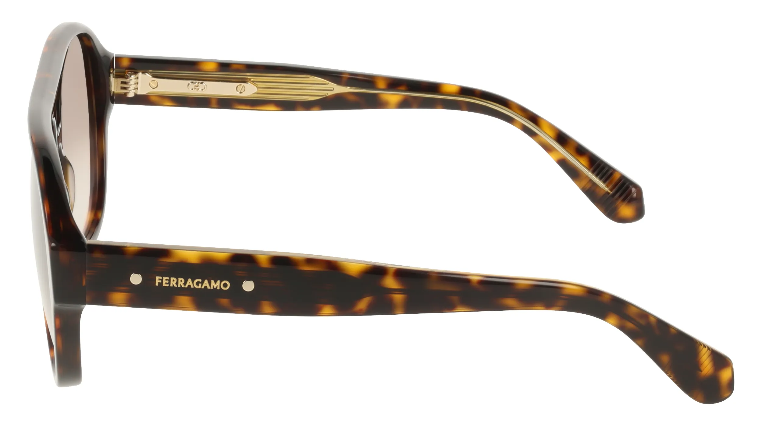 Ferragamo SF2147S 242 Occhiali da sole Acetato Havana Pilot Normale - immagine 3