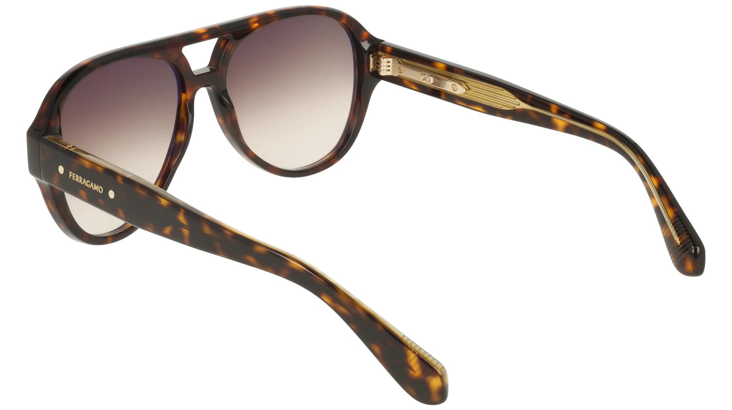 Ferragamo SF2147S 242 Occhiali da sole Acetato Havana Pilot Normale - immagine 4
