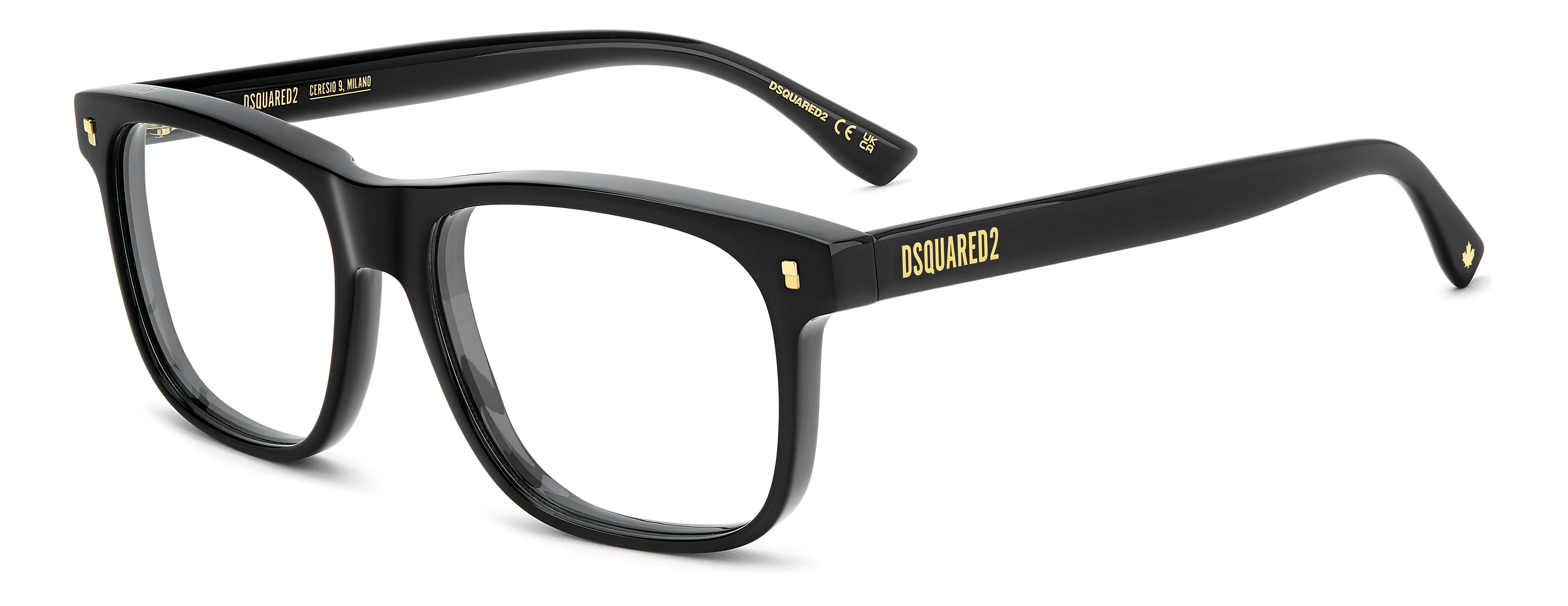 Dsquared2 D2 0224 807 Montature da vista Acetato Nero Squadrata Normale - immagine 1