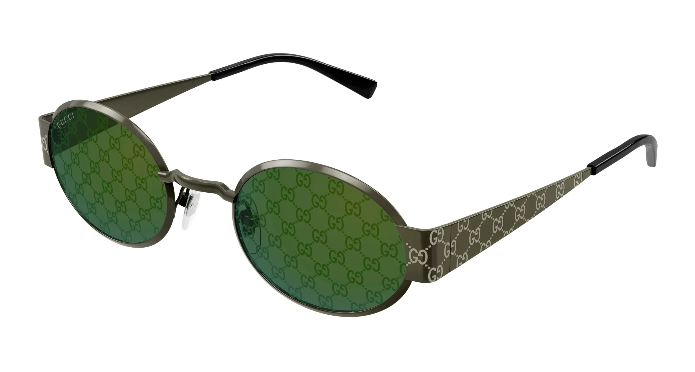 Gucci GG1854S 003 Occhiali da sole Metallo Verde Verde Rotonda - immagine 1