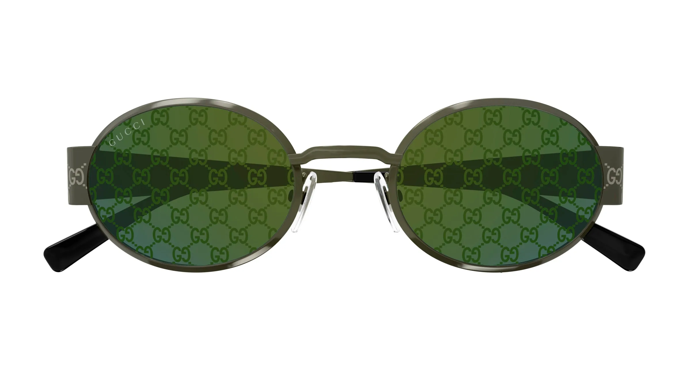 Gucci GG1854S 003 Occhiali da sole Metallo Verde Verde Rotonda - immagine 2