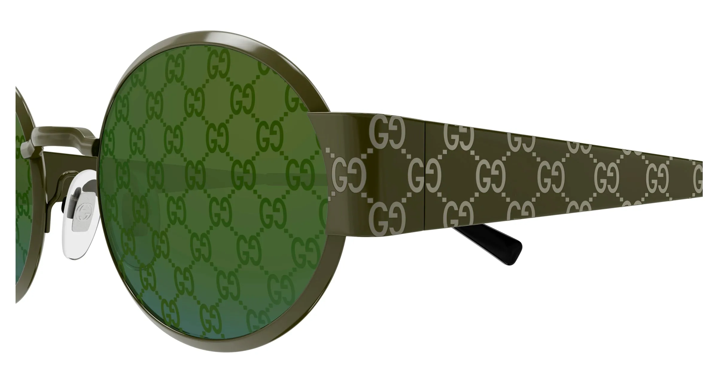 Gucci GG1854S 003 Occhiali da sole Metallo Verde Verde Rotonda - immagine 3