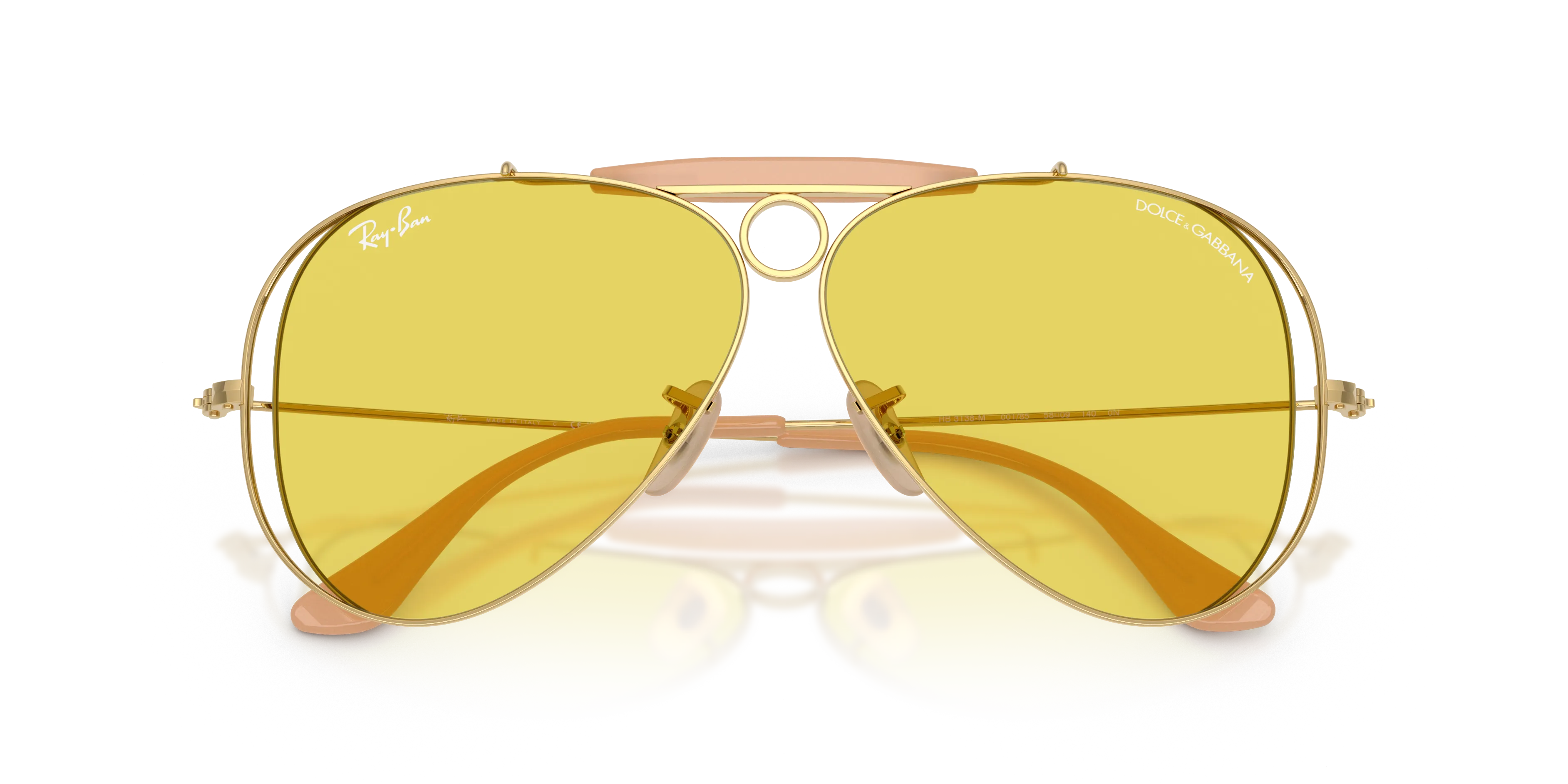 Ray - Ban RB3138M 001/85 Occhiali da sole Metallo Oro Giallo Pilot Normale - immagine 2