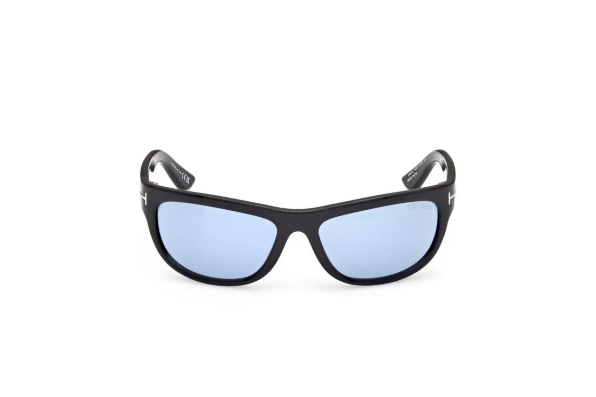 TOM FORD FT1363 ANDERS-02 01V Occhiali da sole Iniettato Nero Blu Squadrata Normale - immagine 2