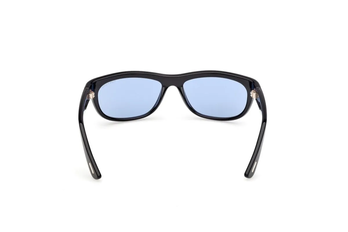 TOM FORD FT1363 ANDERS-02 01V Occhiali da sole Iniettato Nero Blu Squadrata Normale - immagine 4