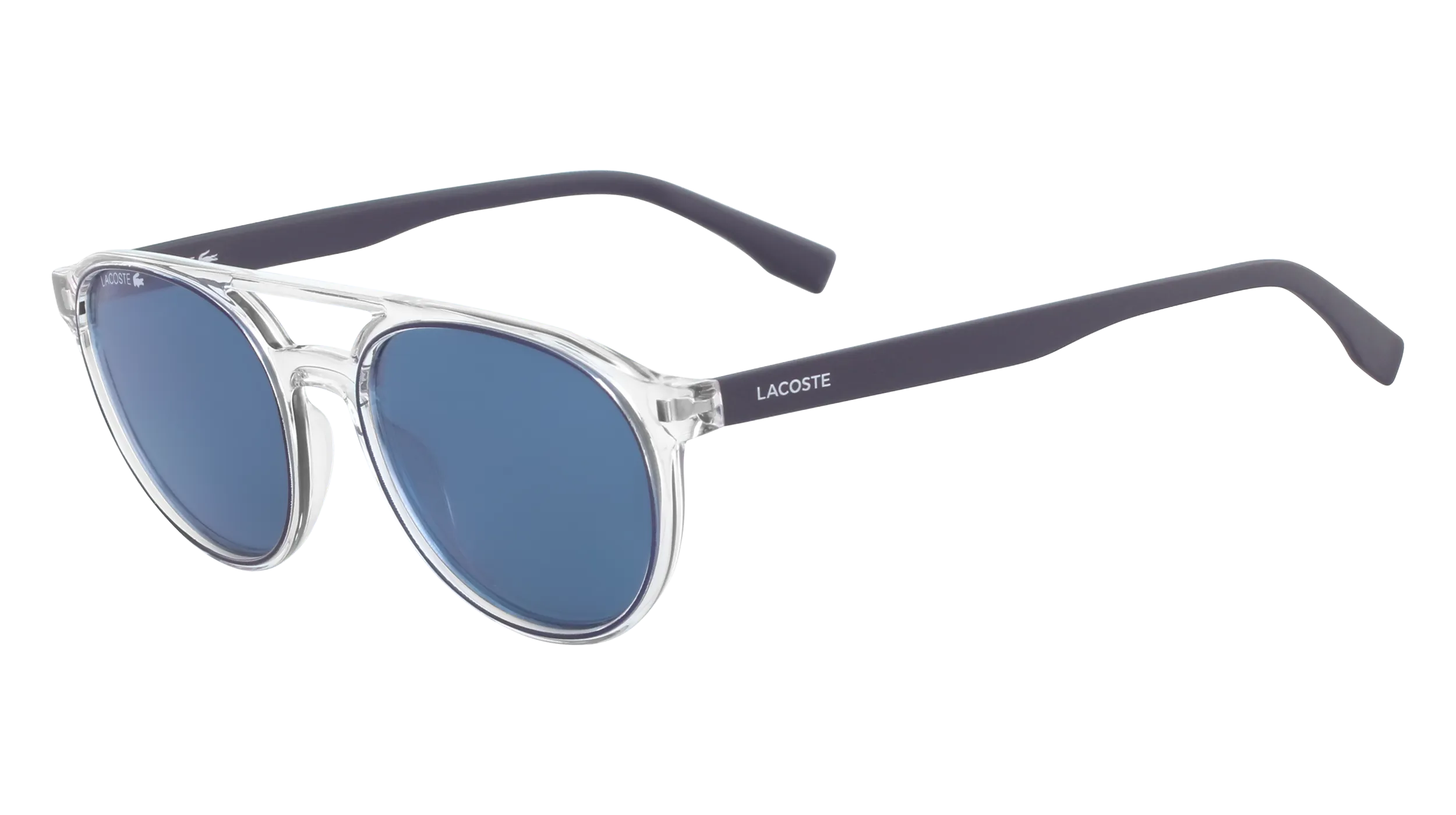 Lacoste L881S N 424 Occhiali da sole Iniettato Blu Rotonda Normale - immagine 1