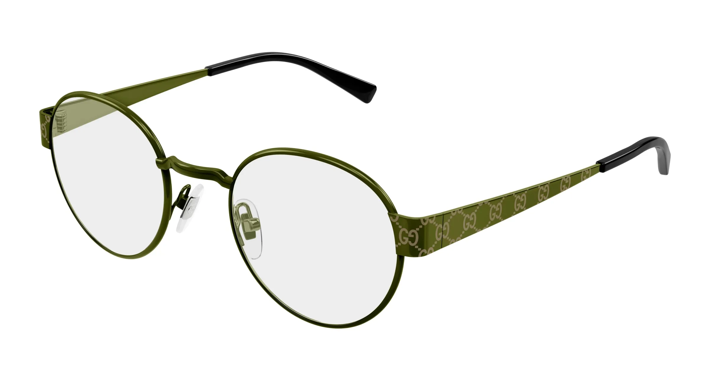 Gucci GG1855O 003 Montature da vista Metallo Verde Trasparente Rotonda - immagine 1