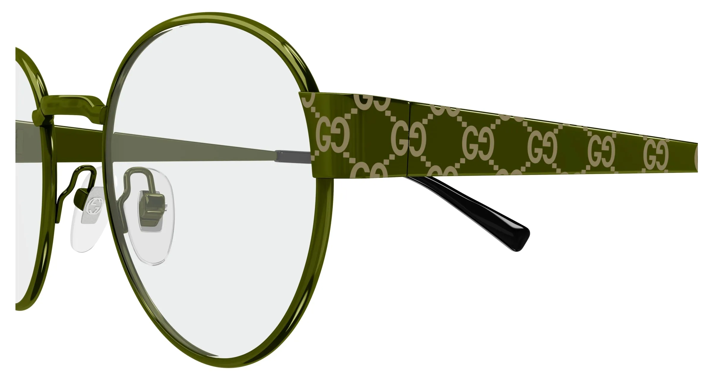 Gucci GG1855O 003 Montature da vista Metallo Verde Trasparente Rotonda - immagine 3