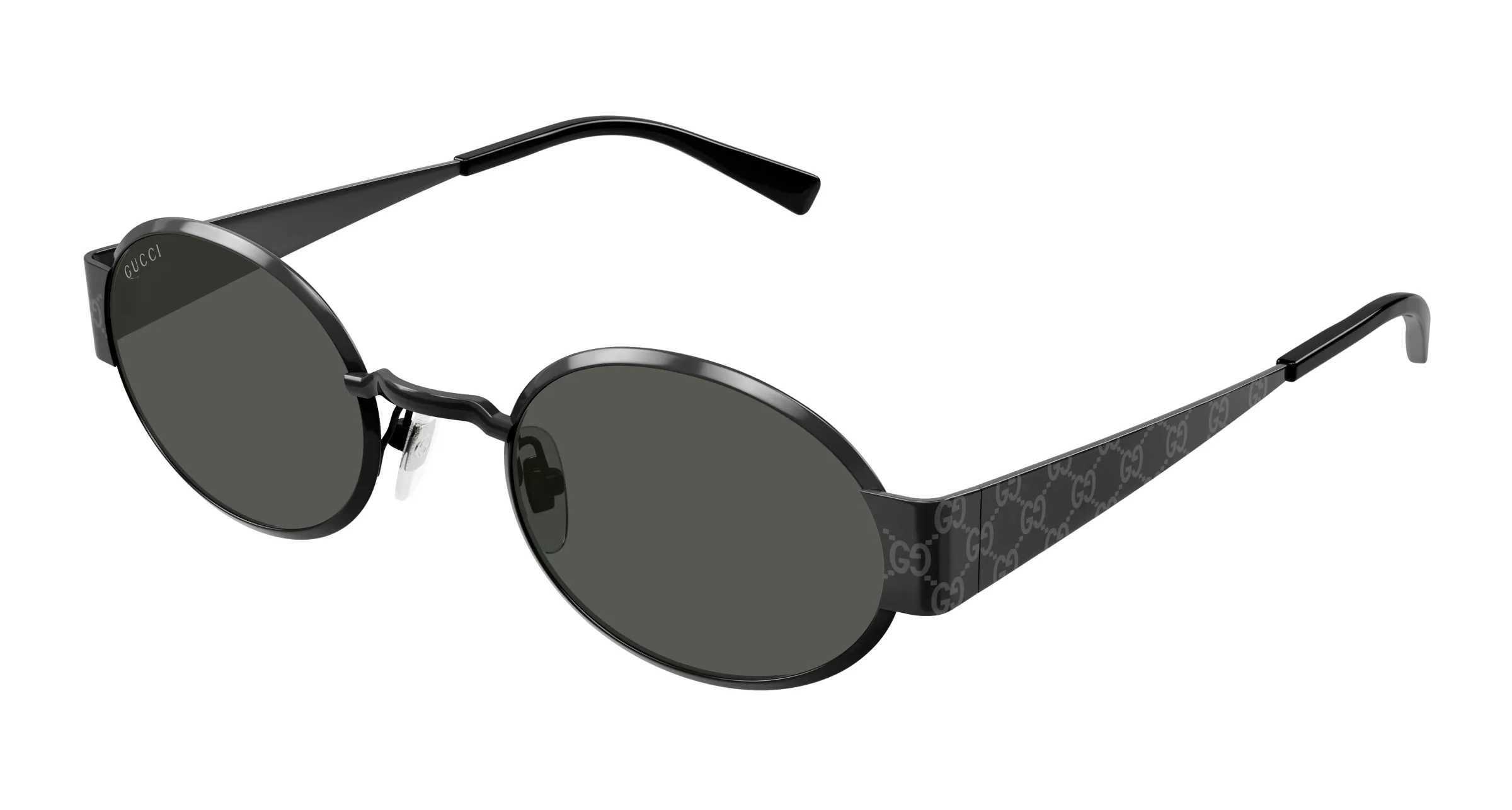 Gucci GG1854S 001 Occhiali da sole Metallo Rutenio Grigio Rotonda - immagine 1