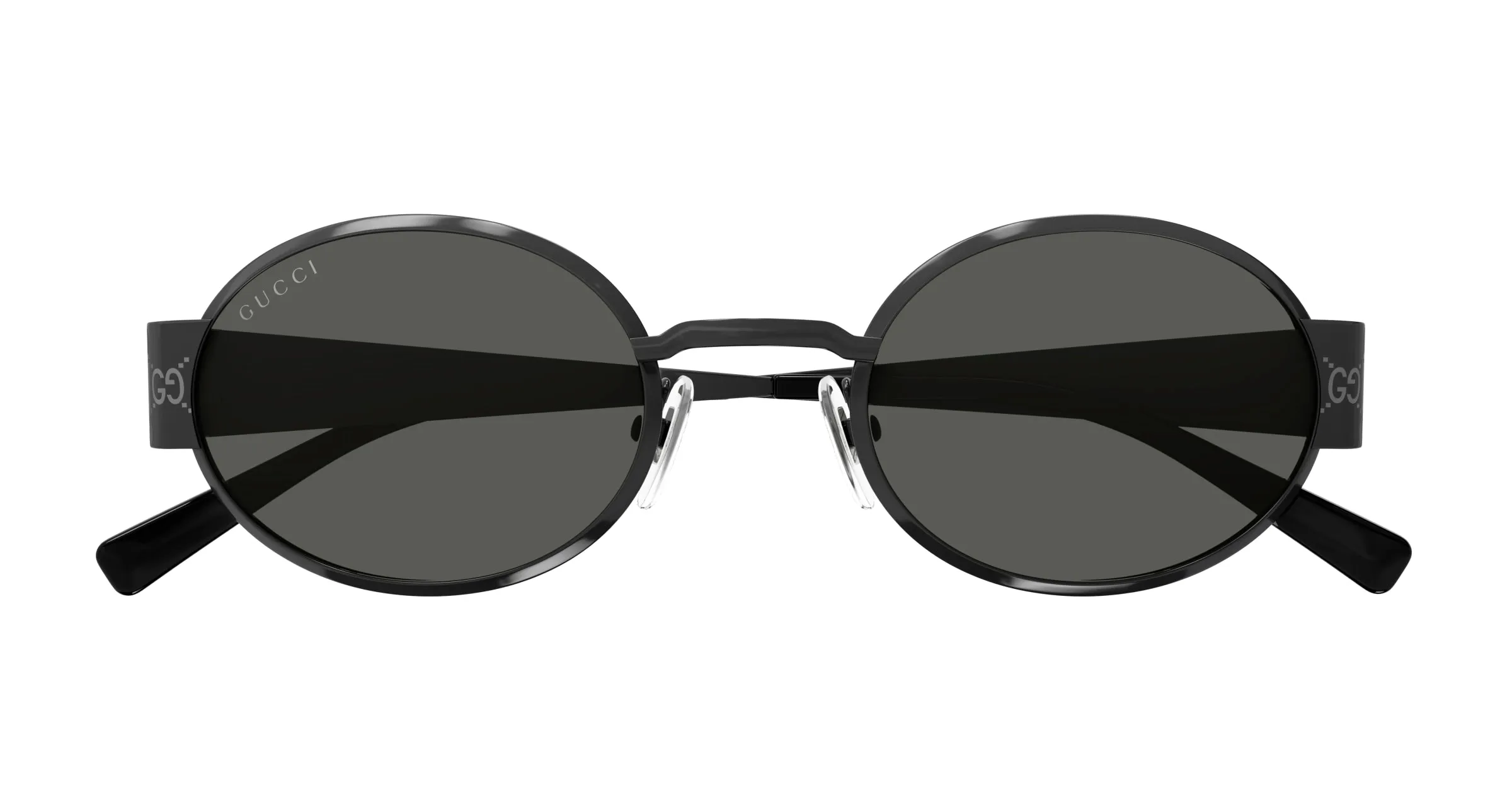 Gucci GG1854S 001 Occhiali da sole Metallo Rutenio Grigio Rotonda - immagine 2