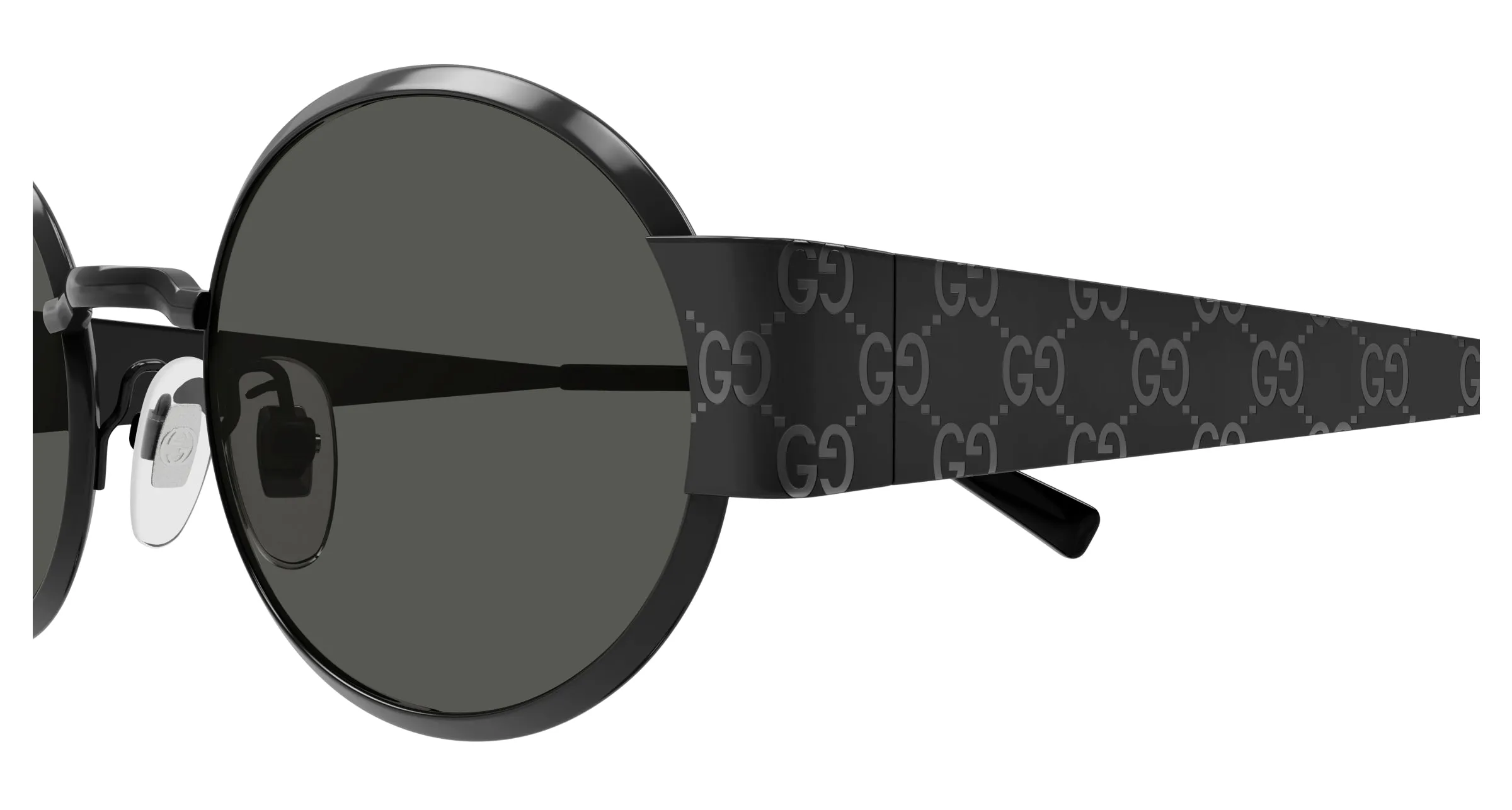 Gucci GG1854S 001 Occhiali da sole Metallo Rutenio Grigio Rotonda - immagine 3