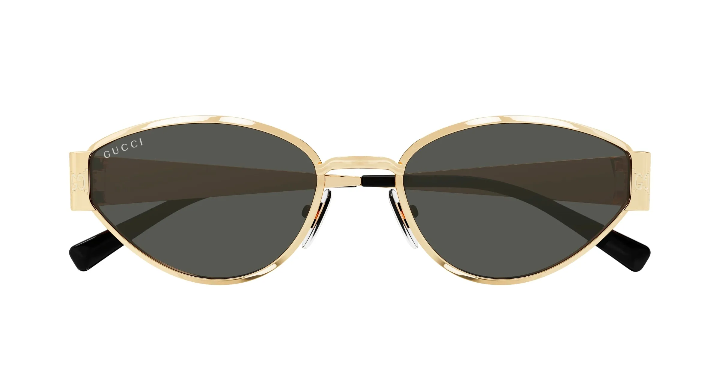 Gucci GG1853S 001 Occhiali da sole Metallo Oro Grigio Geometrica - immagine 2