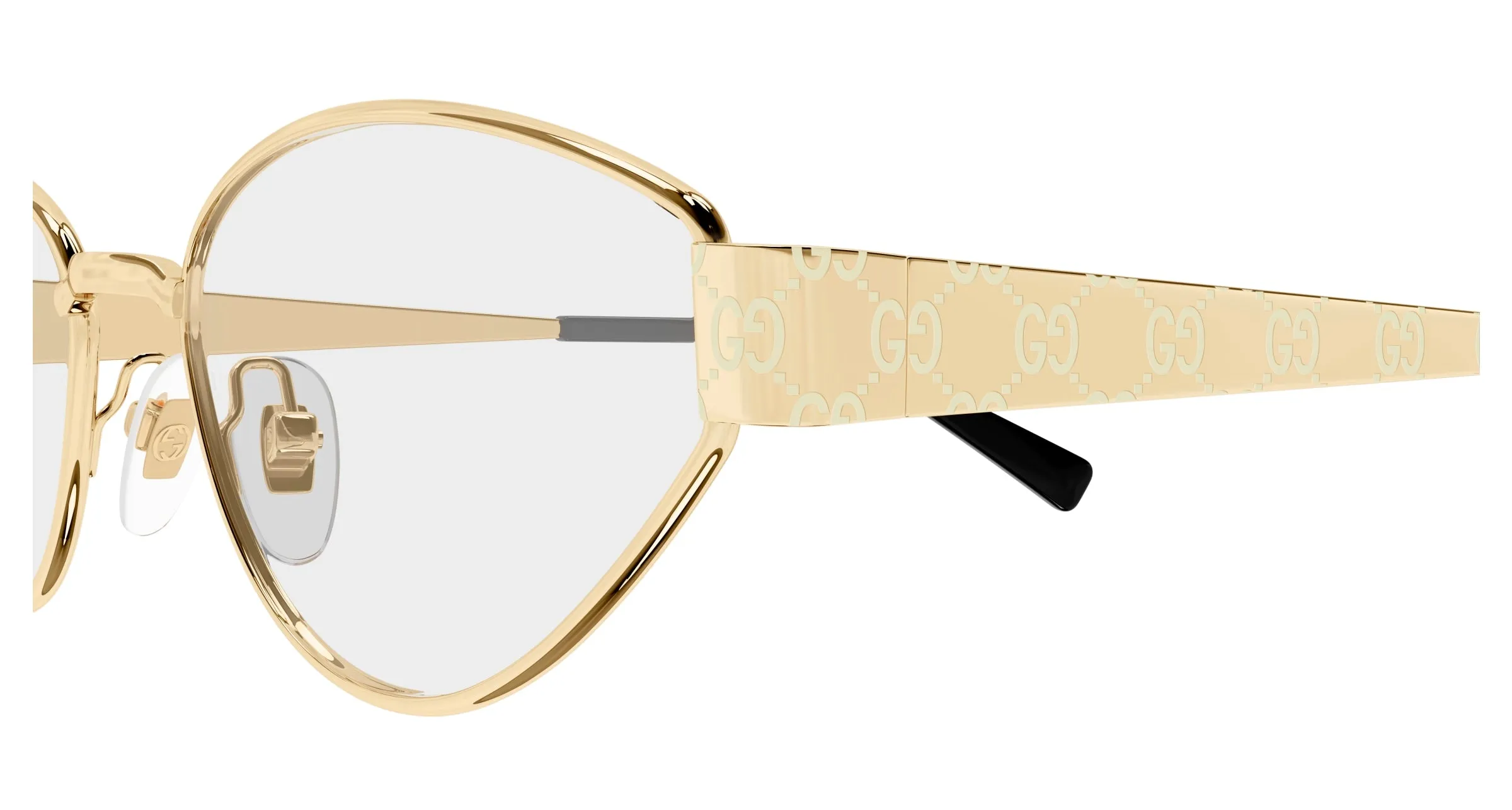 Gucci GG1853O 001 Montature da vista Metallo Oro Trasparente Geometrica - immagine 3