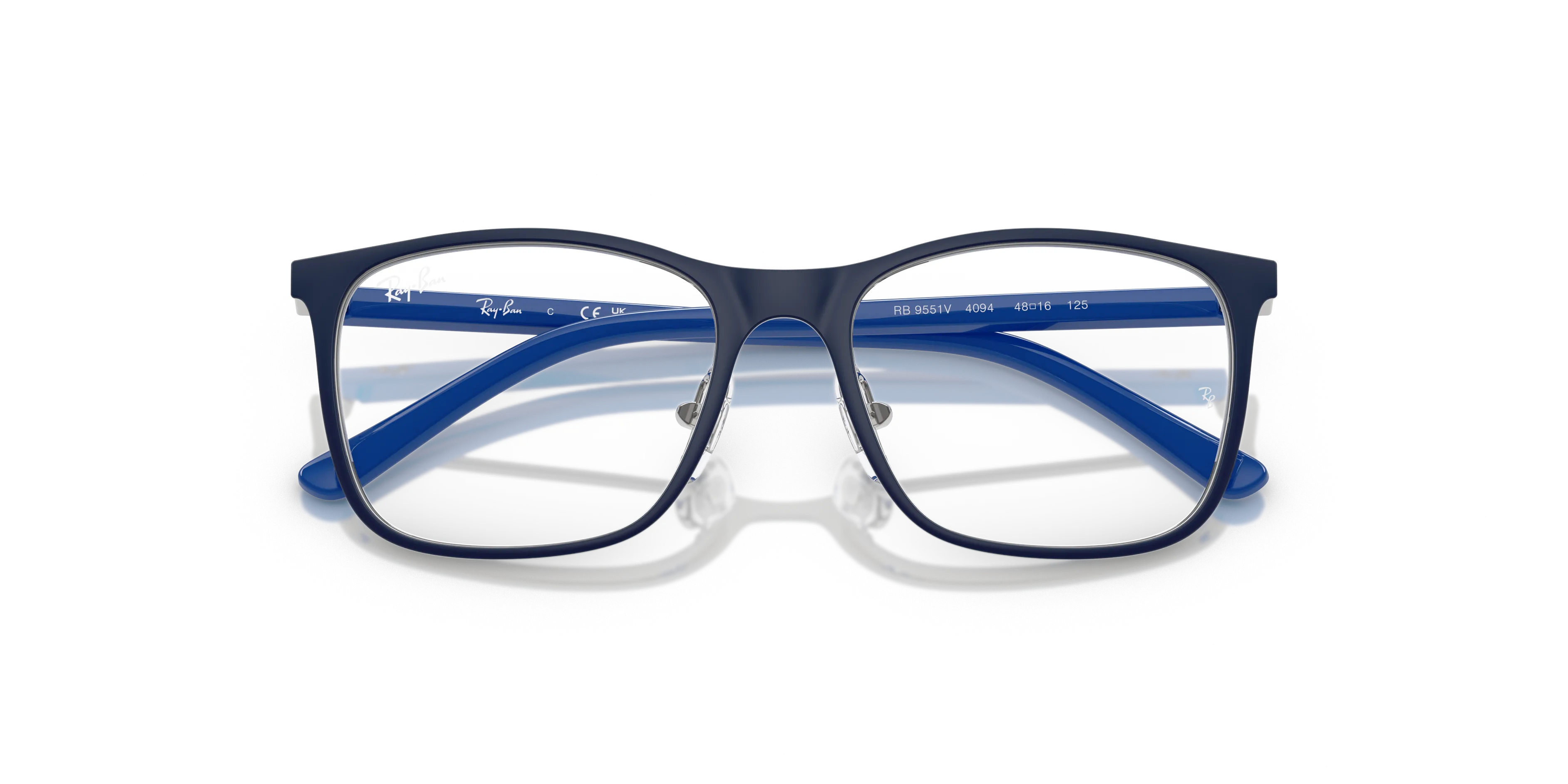 Ray - Ban RY9551V 4094 Montature da vista Metallo Blu Trasparente Squadrata Normale - immagine 2