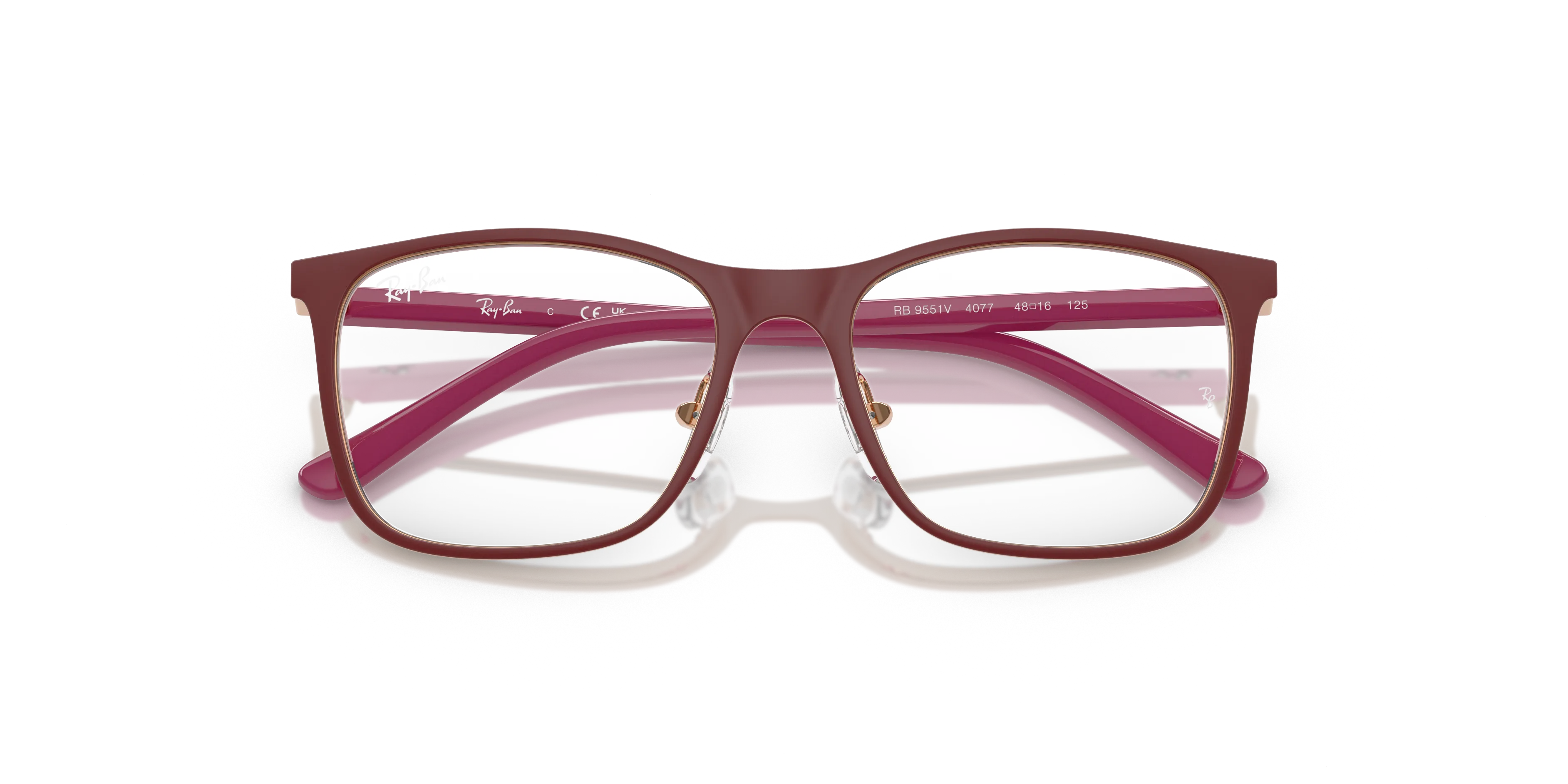 Ray - Ban RY9551V 4077 Montature da vista Metallo Rosso Trasparente Squadrata Normale - immagine 2