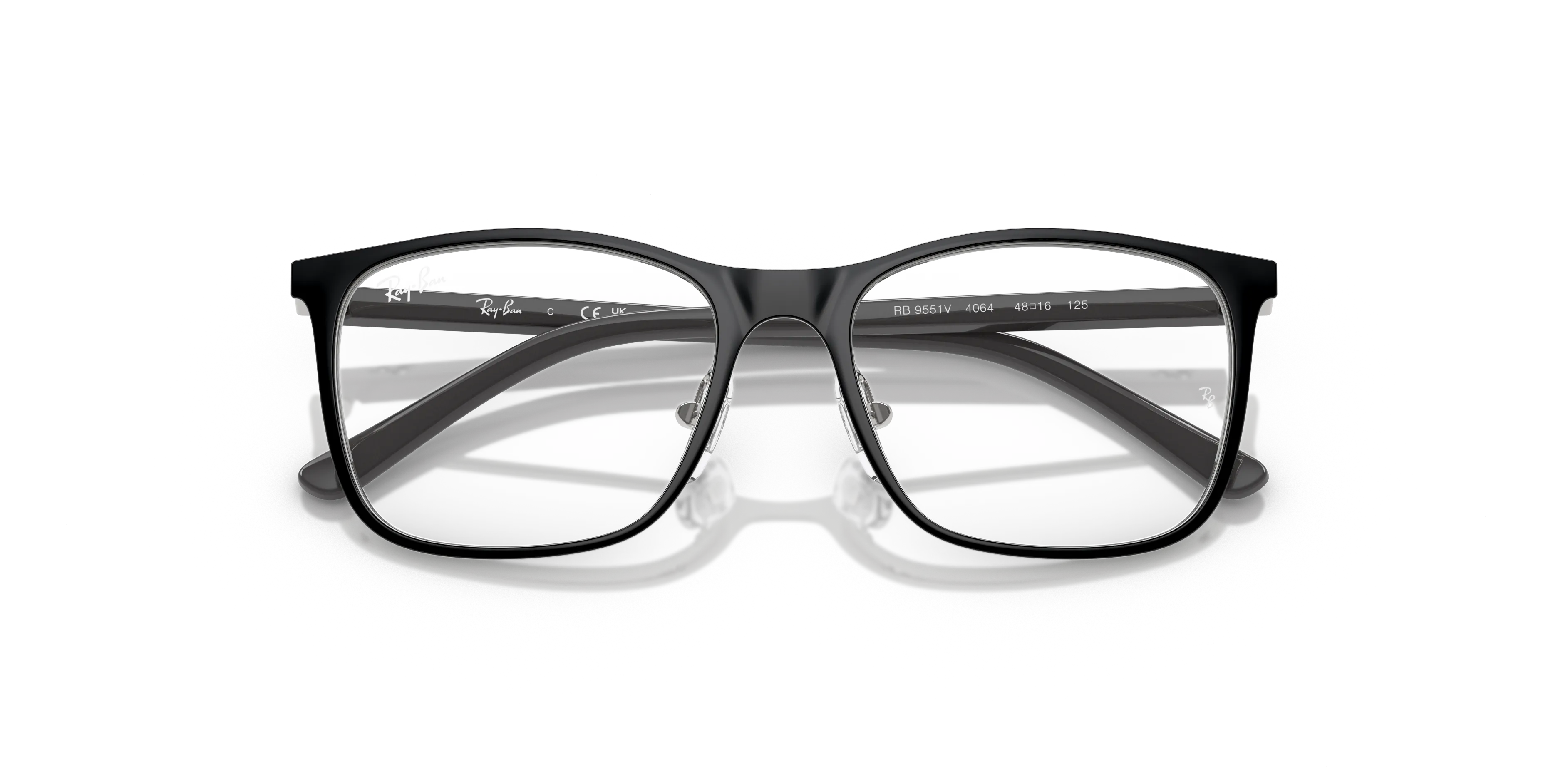 Ray - Ban RY9551V 4064 Montature da vista Metallo Nero Trasparente Squadrata Normale - immagine 2
