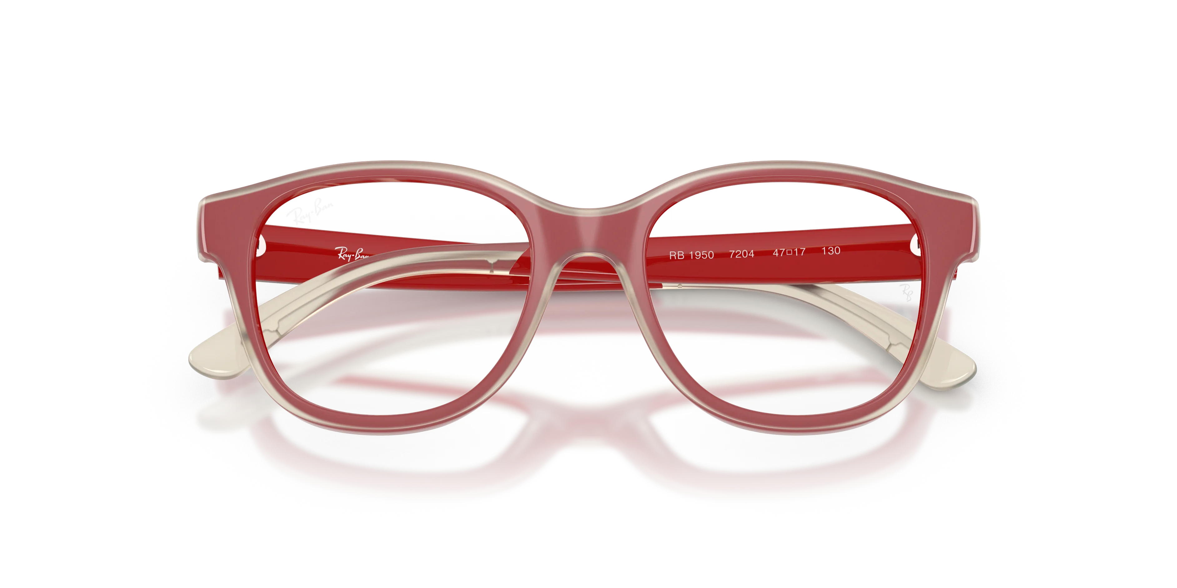 Ray - Ban RY1950 7204 Montature da vista Iniettato Rosso Trasparente Squadrata Normale - immagine 2