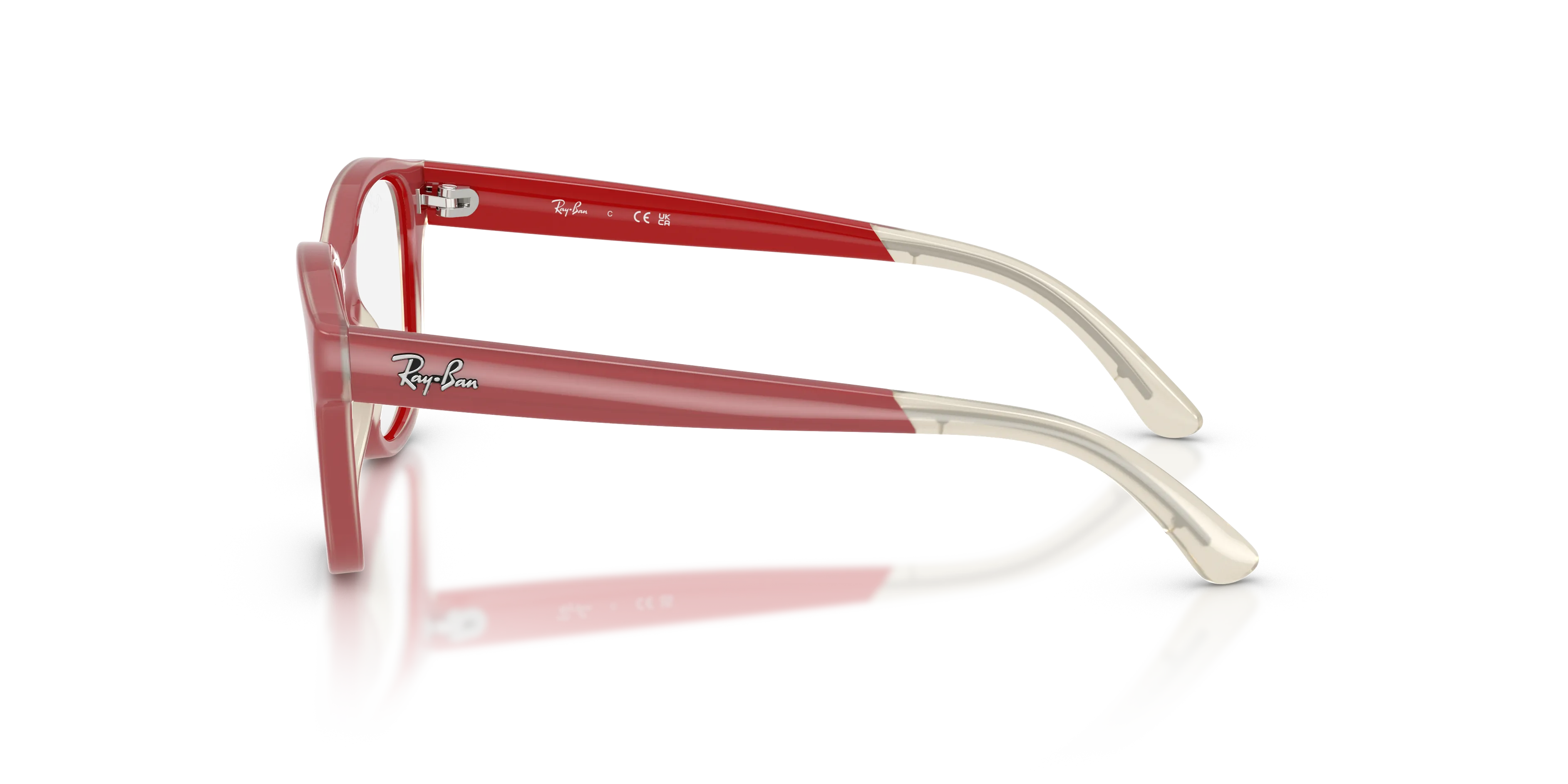 Ray - Ban RY1950 7204 Montature da vista Iniettato Rosso Trasparente Squadrata Normale - immagine 4