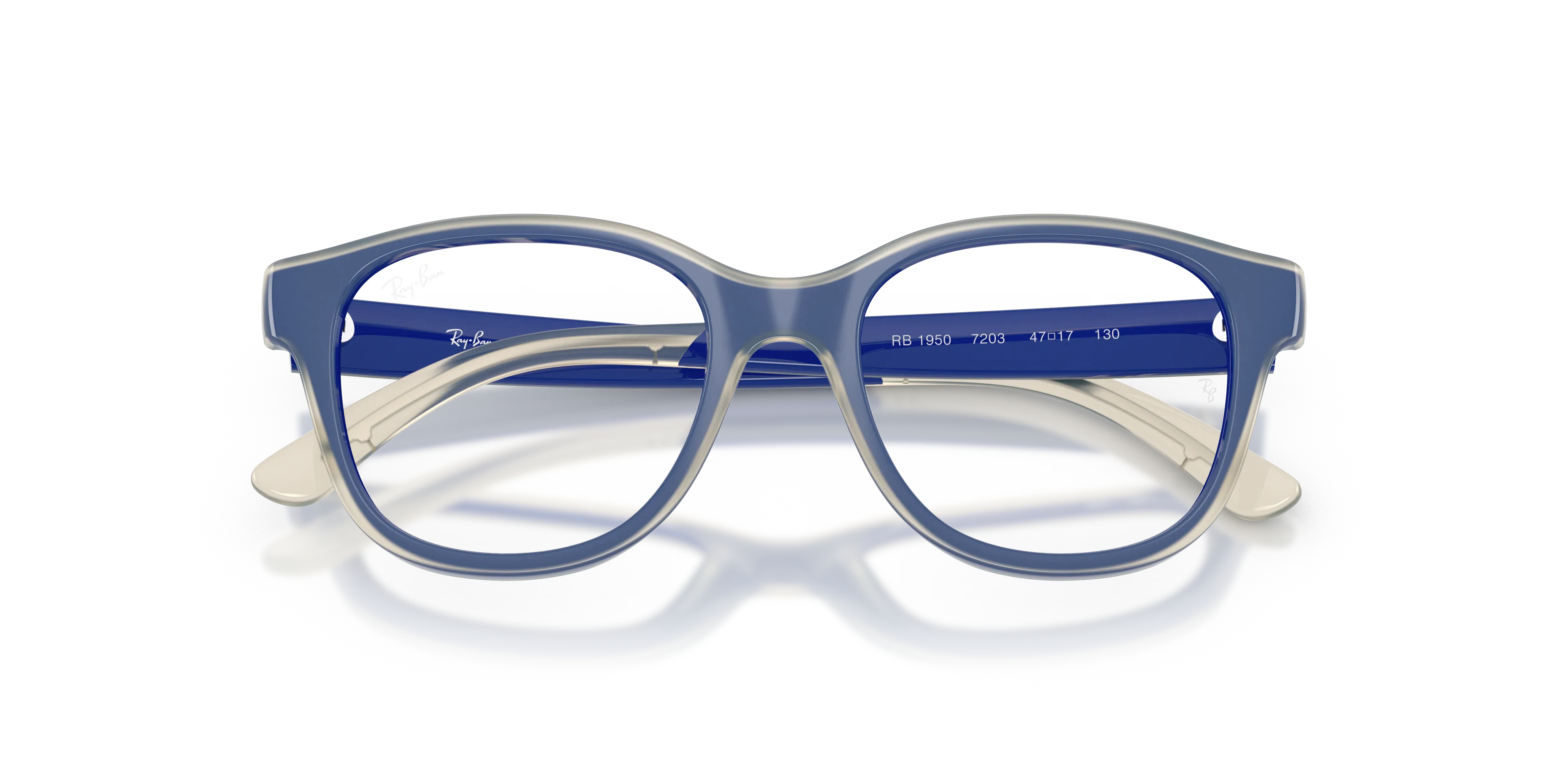 Ray - Ban RY1950 7203 Montature da vista Iniettato Blu Trasparente Squadrata Normale - immagine 2