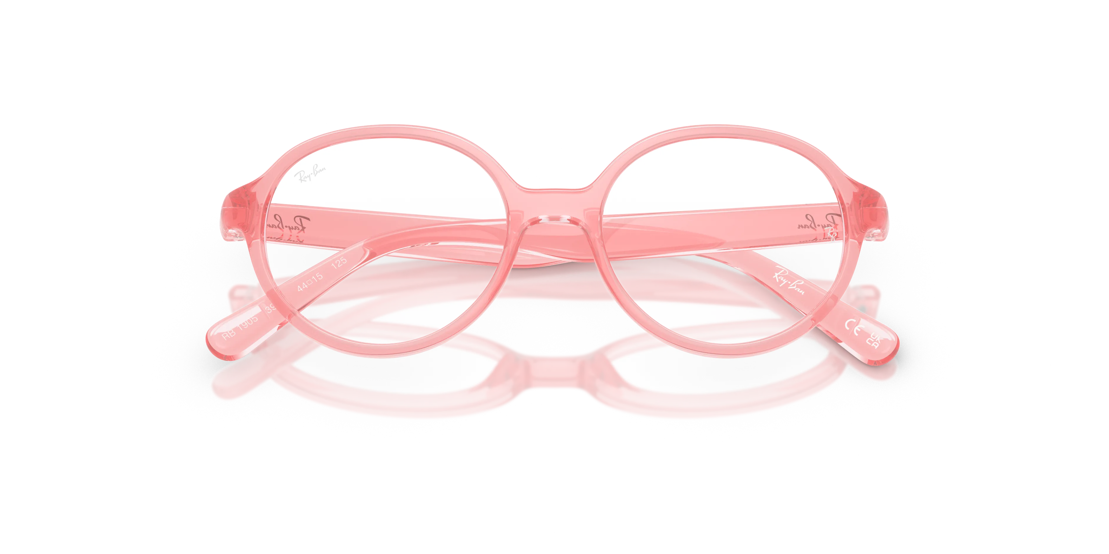 Ray - Ban RY1905 3982 Montature da vista Iniettato Rosa Trasparente Pantos Normale - immagine 2