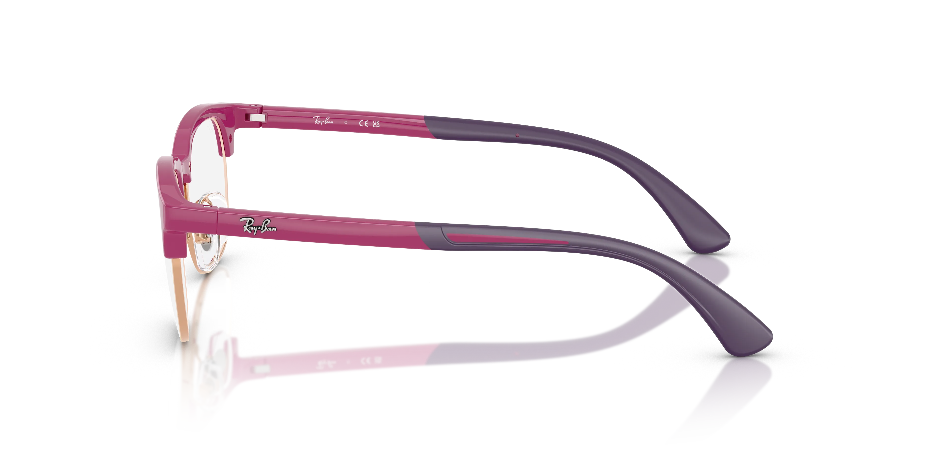 Ray - Ban RY1641 3933 Montature da vista Iniettato Viola Trasparente Squadrata Normale - immagine 4