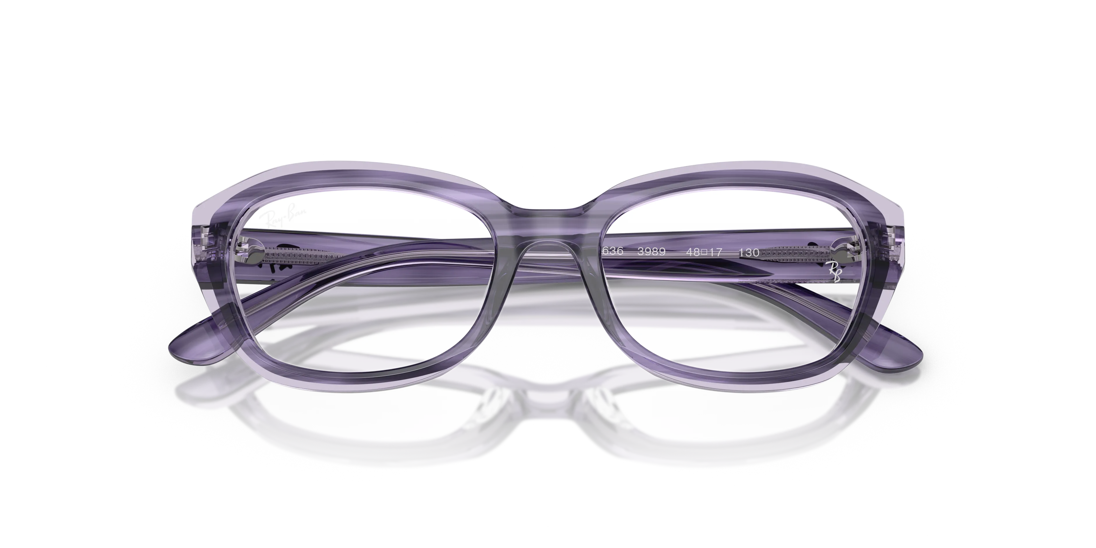 Ray - Ban RY1636 3989 Montature da vista Acetato Viola Trasparente Geometrica Normale - immagine 2