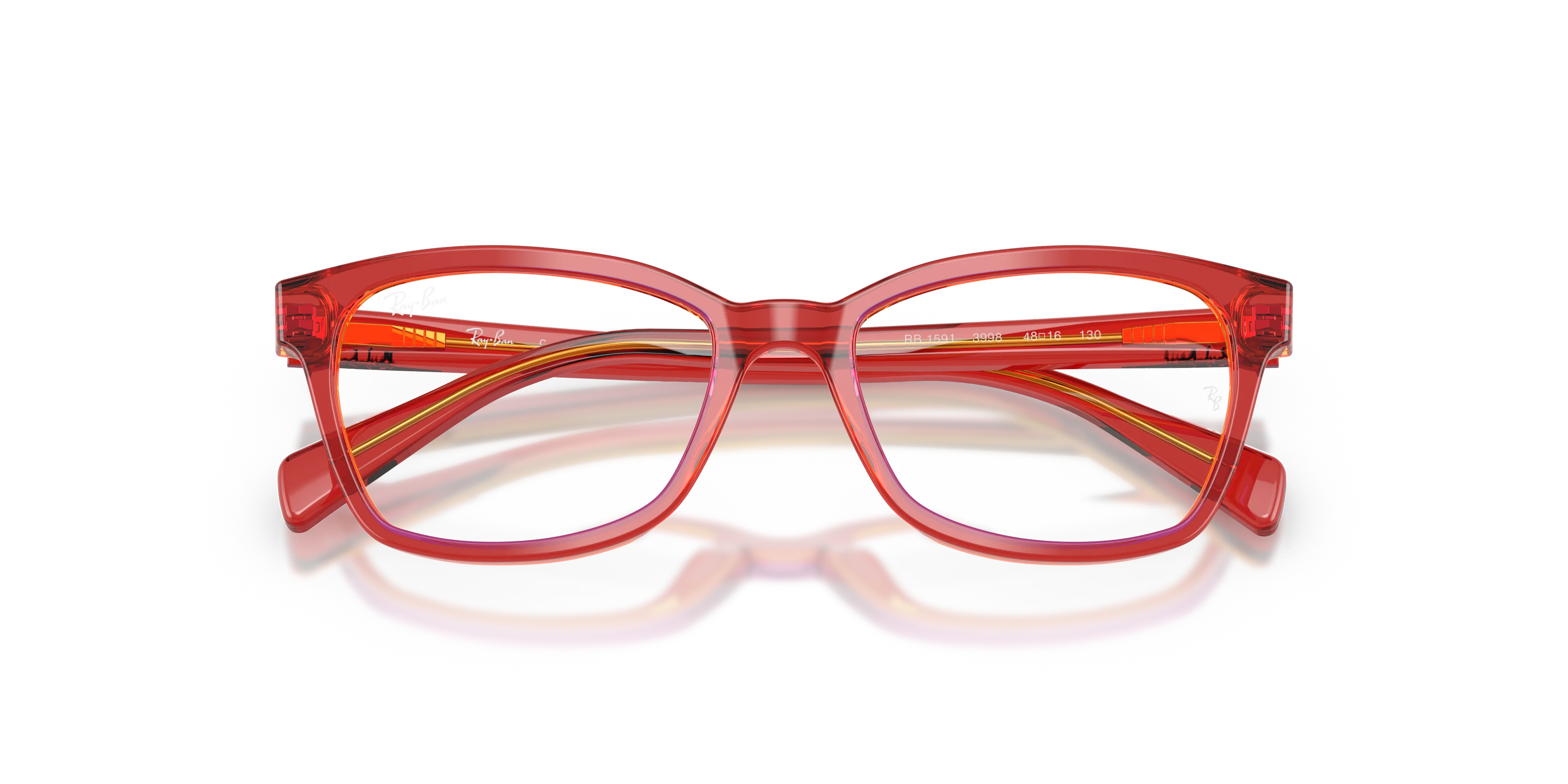 Ray - Ban RY1591 3998 Montature da vista Acetato Rosso Trasparente Squadrata Normale - immagine 2