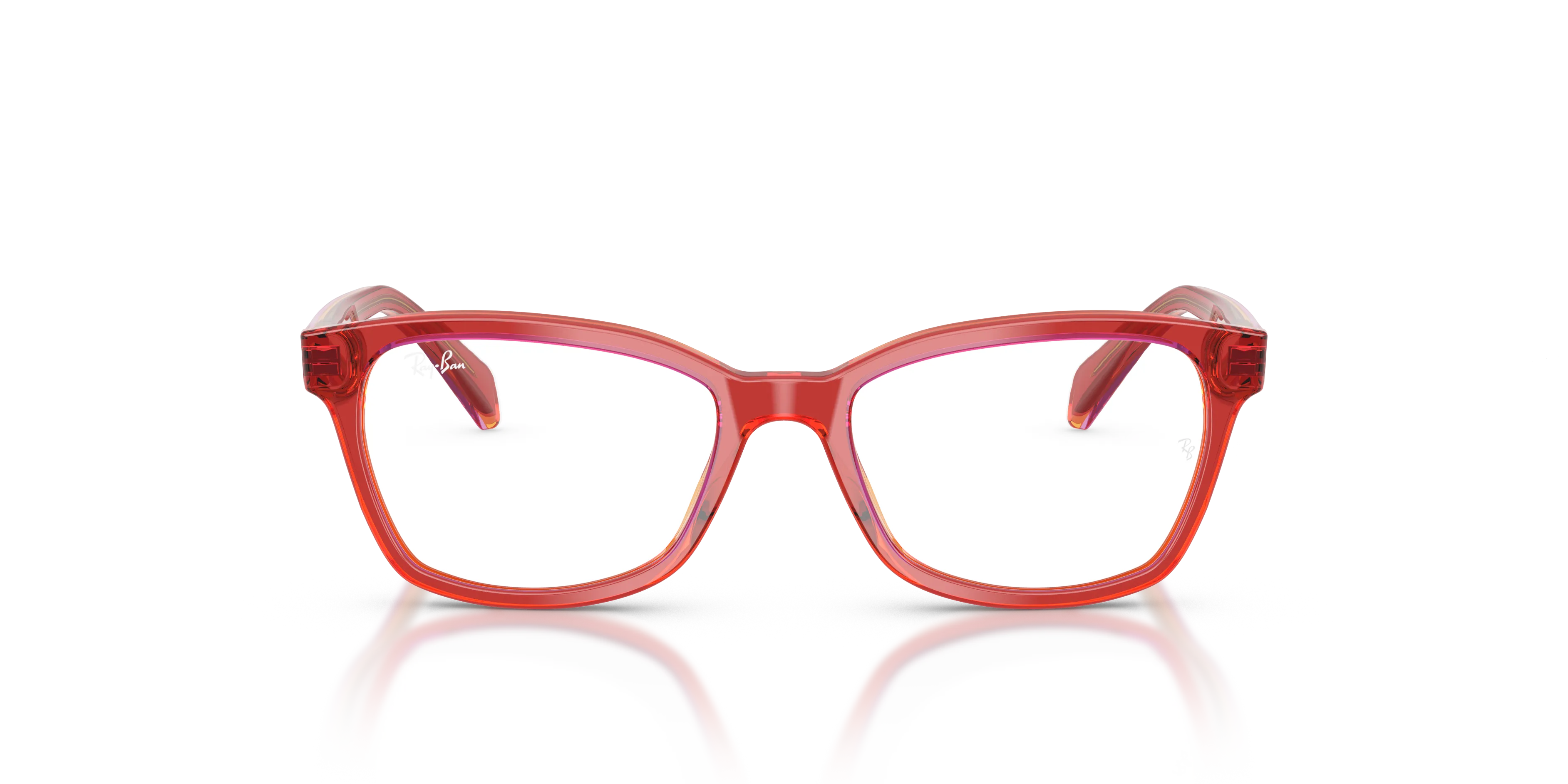 Ray - Ban RY1591 3998 Montature da vista Acetato Rosso Trasparente Squadrata Normale - immagine 3
