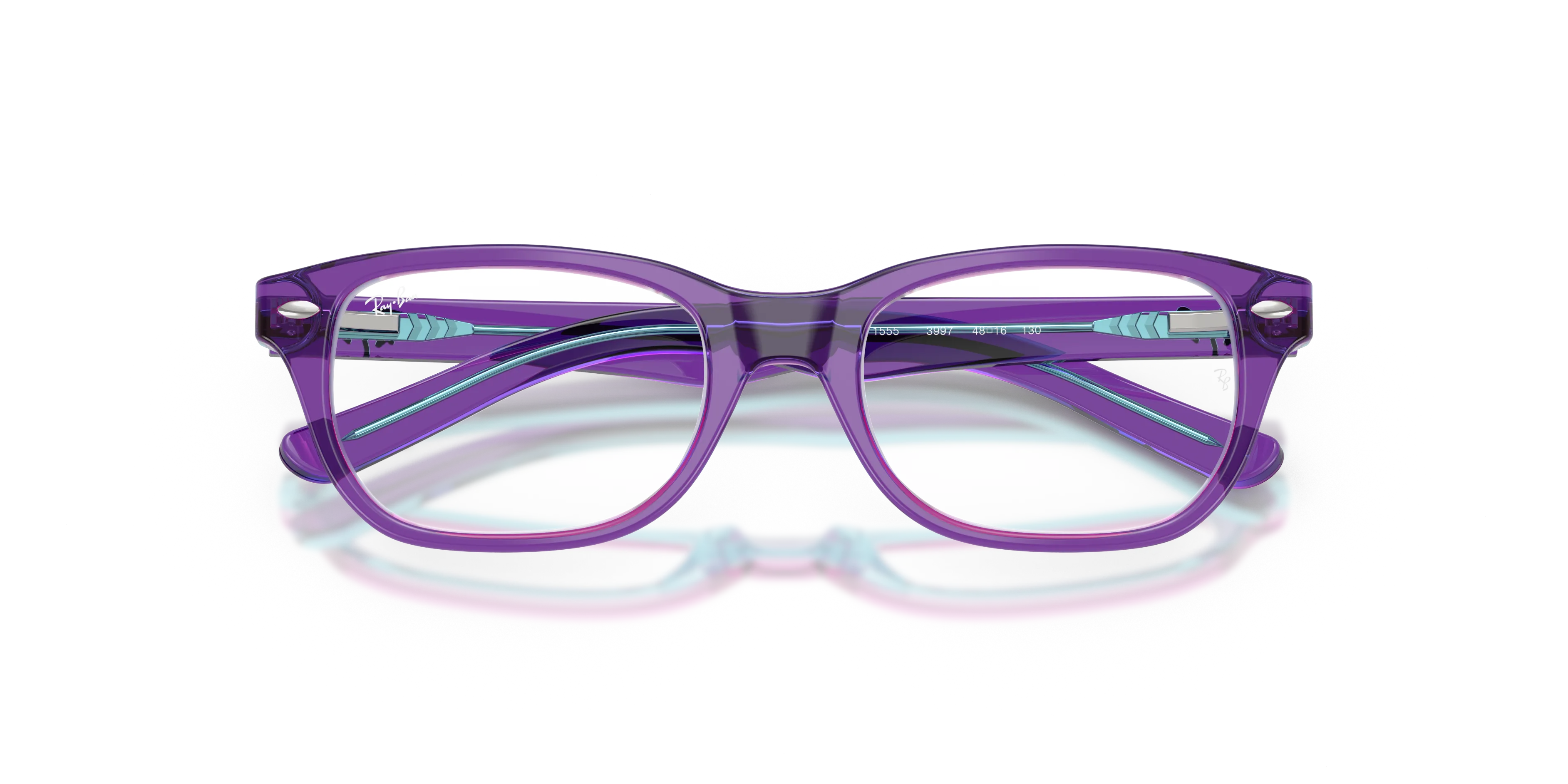 Ray - Ban RY1555 3997 Montature da vista Acetato Viola Trasparente Squadrata Normale - immagine 2