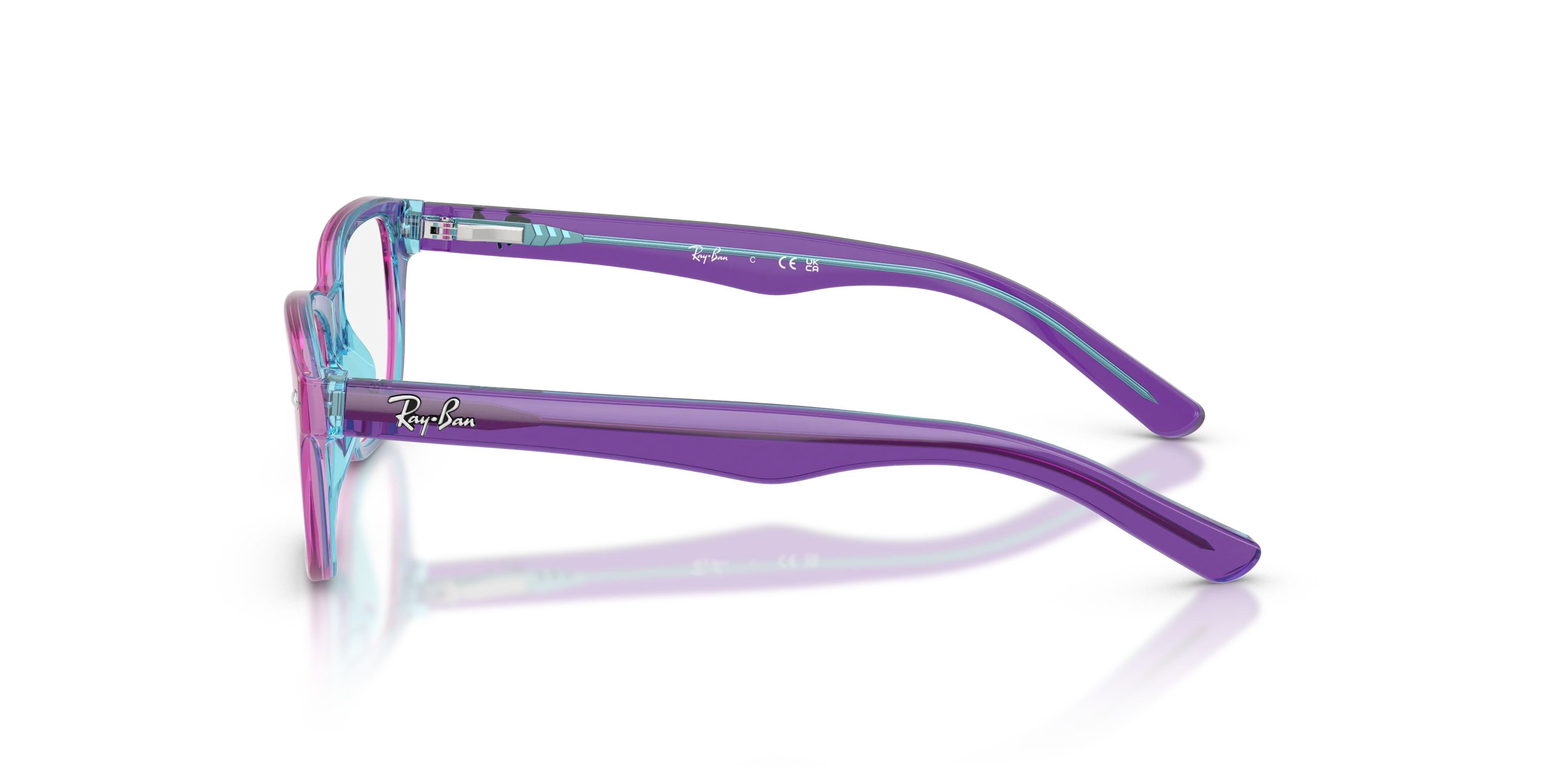 Ray - Ban RY1555 3997 Montature da vista Acetato Viola Trasparente Squadrata Normale - immagine 4