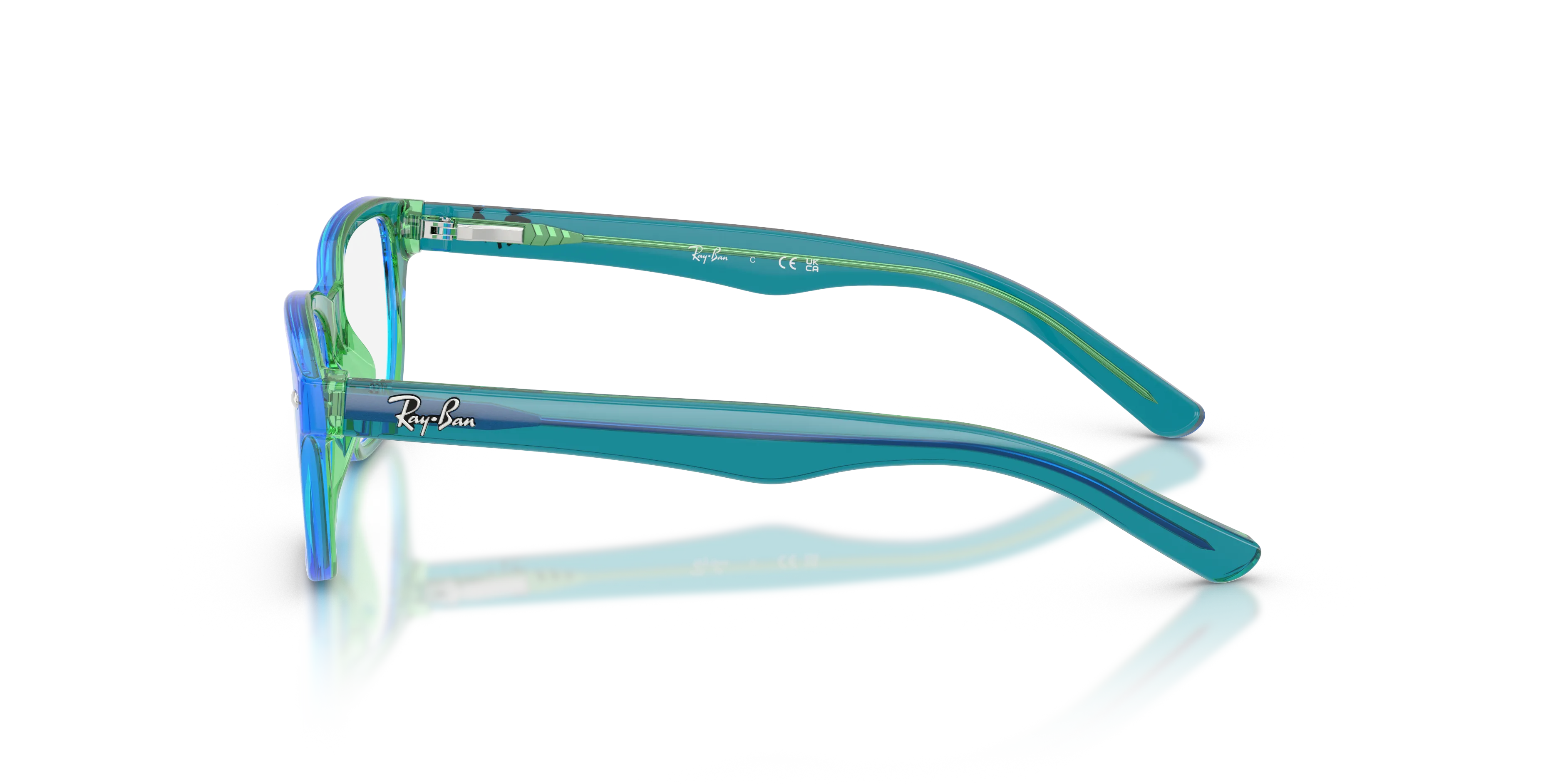 Ray - Ban RY1555 3996 Montature da vista Acetato Blu Trasparente Squadrata Normale - immagine 4