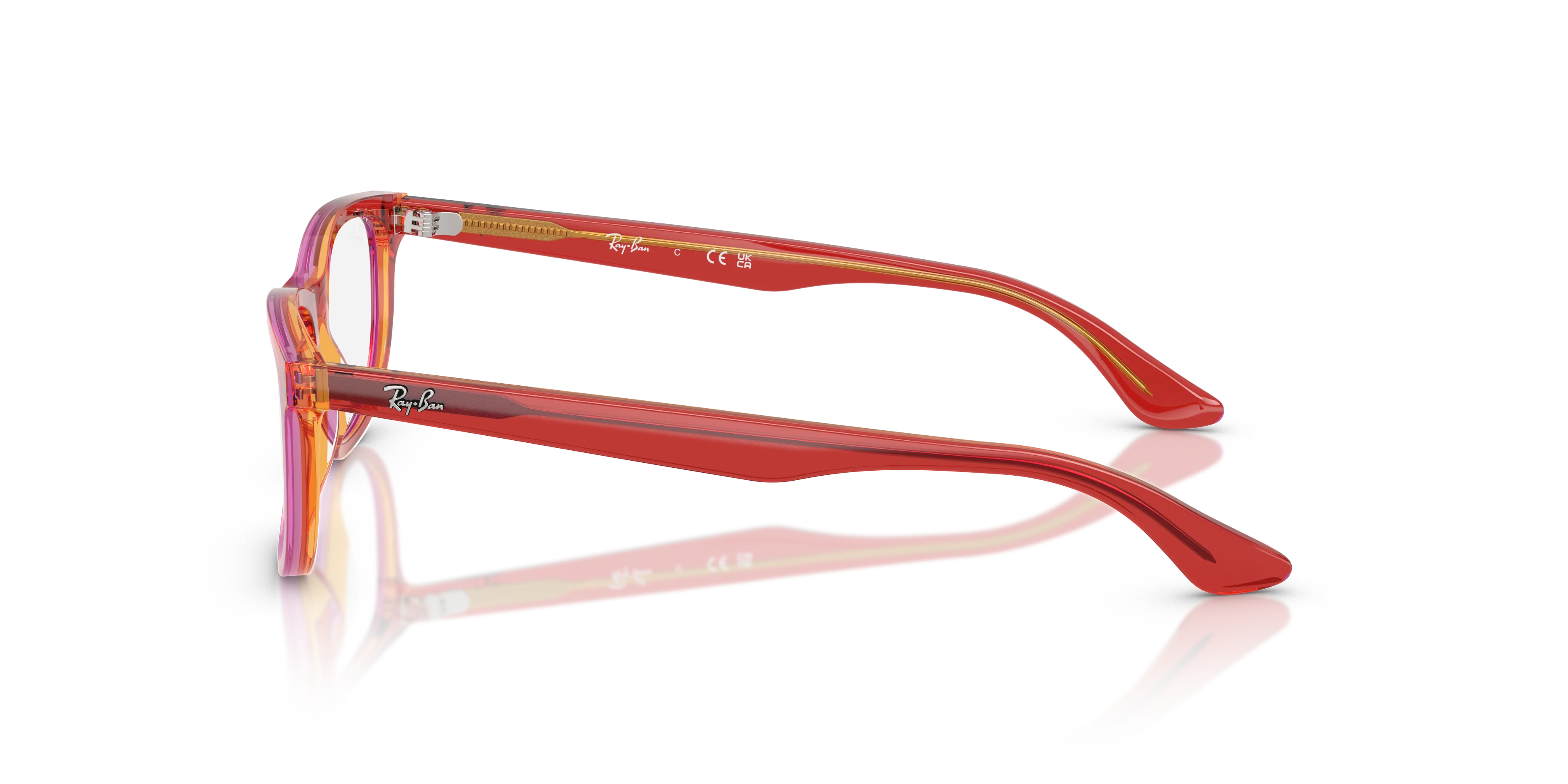 Ray - Ban RY1642 3998 Montature da vista Acetato Rosso Trasparente Pillow Normale - immagine 4