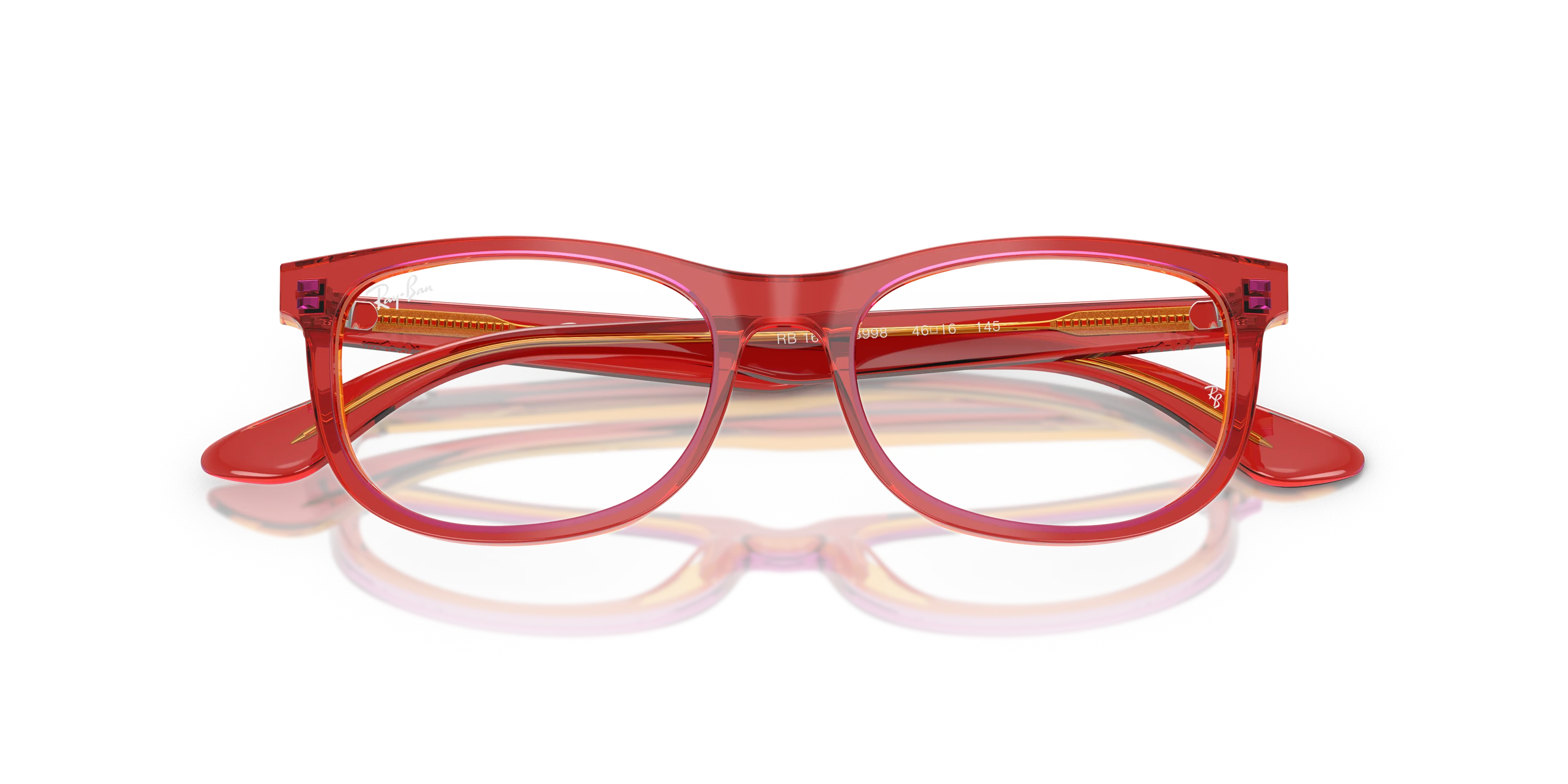 Ray - Ban RY1642 3998 Montature da vista Acetato Rosso Trasparente Pillow Normale - immagine 2