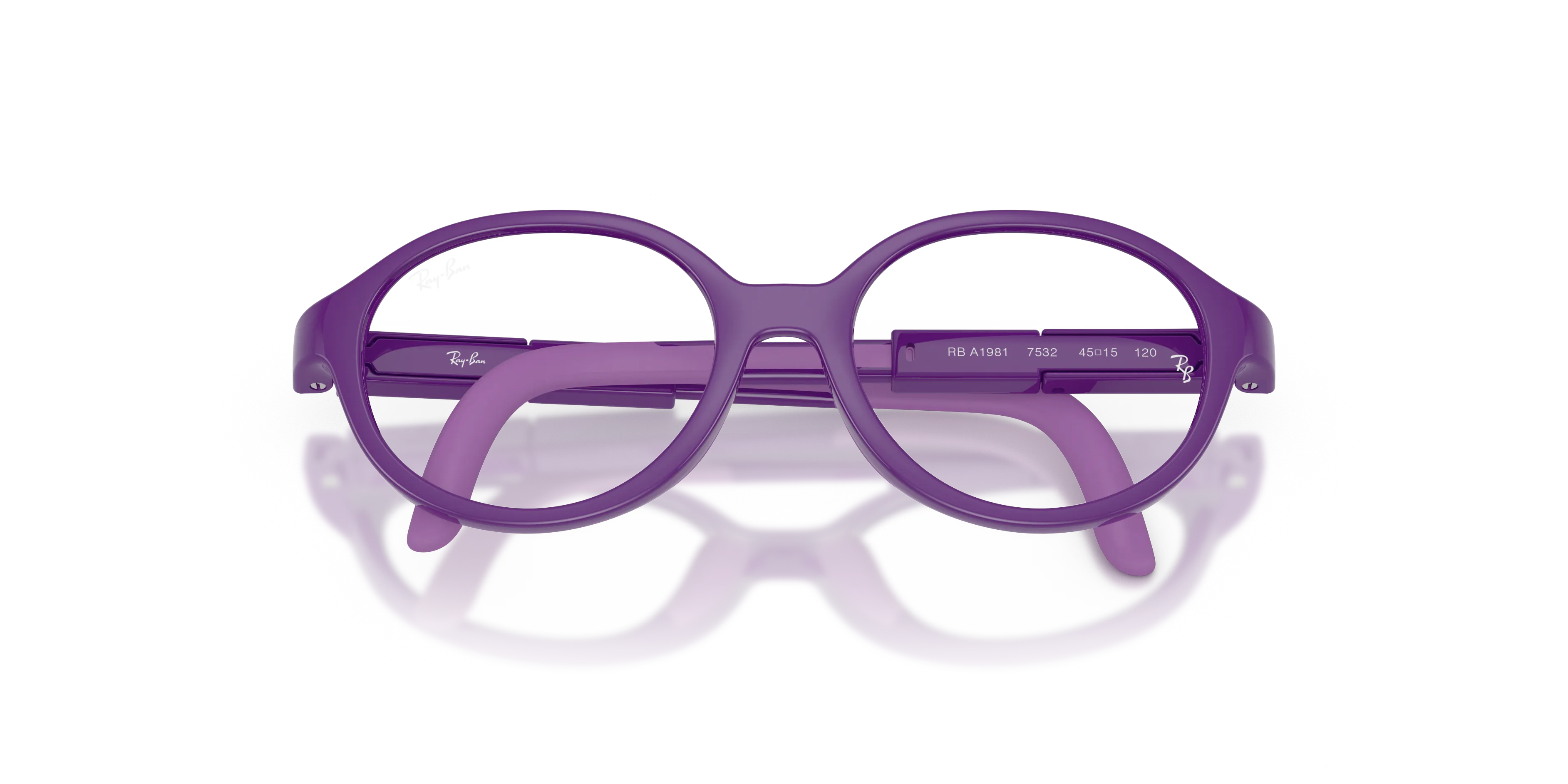 Ray - Ban RYA1981 7532 Montature da vista Iniettato Viola Trasparente Pantos Normale - immagine 2