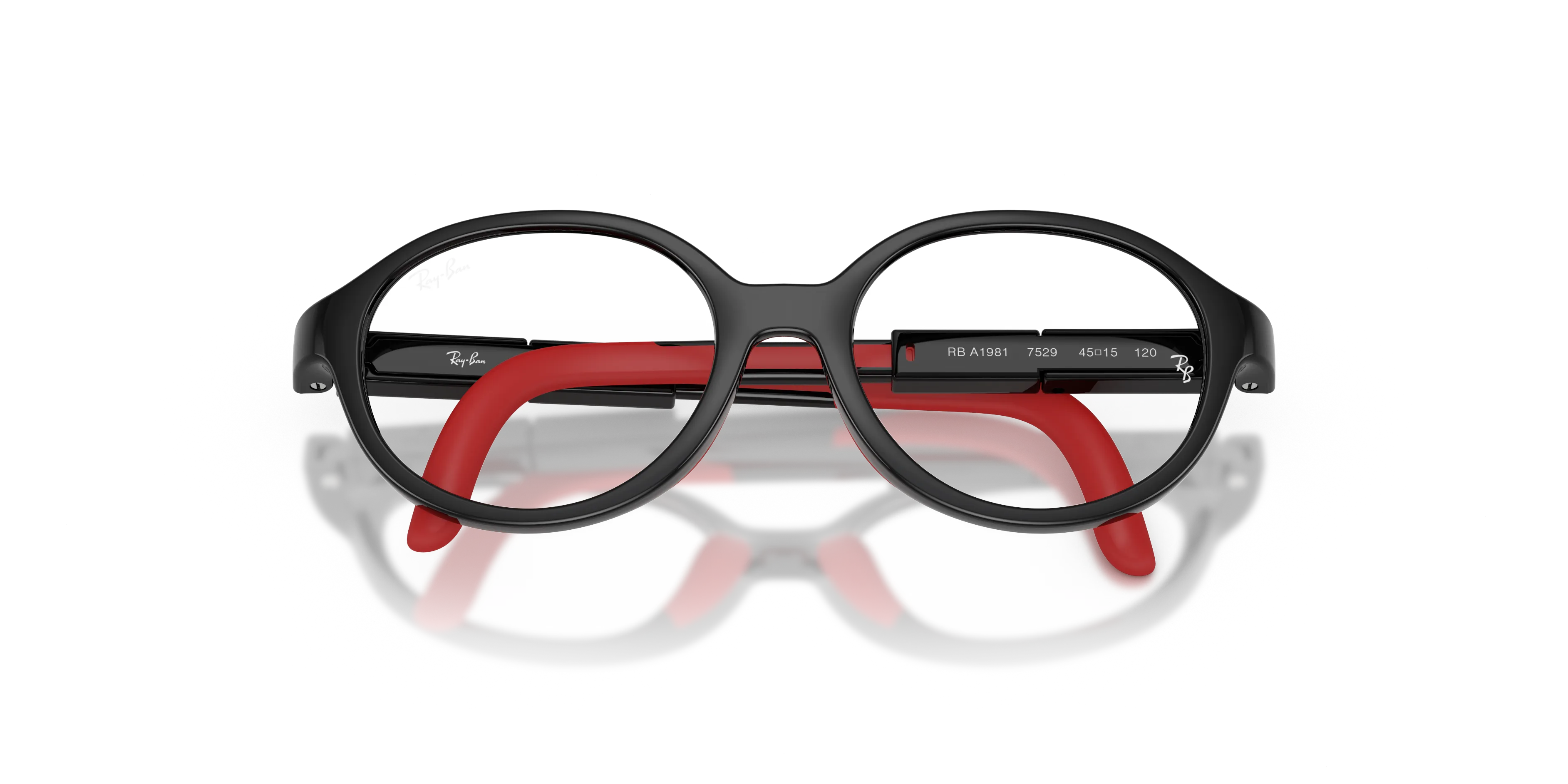 Ray - Ban RYA1981 7529 Montature da vista Iniettato Nero Trasparente Pantos Normale - immagine 2
