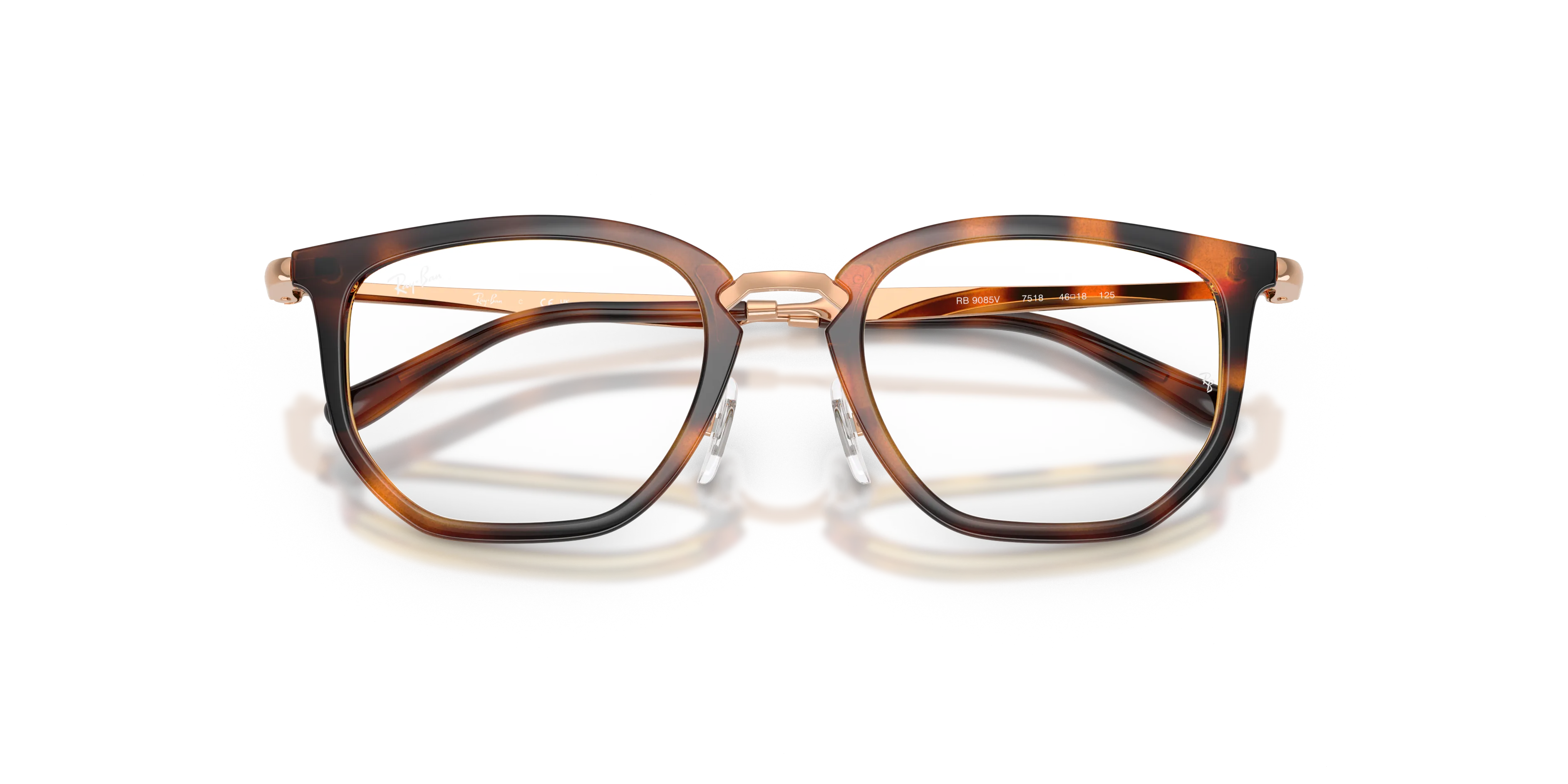 Ray - Ban RY9085V 7518 Montature da vista Nylon Marrone Trasparente Geometrica Normale - immagine 2