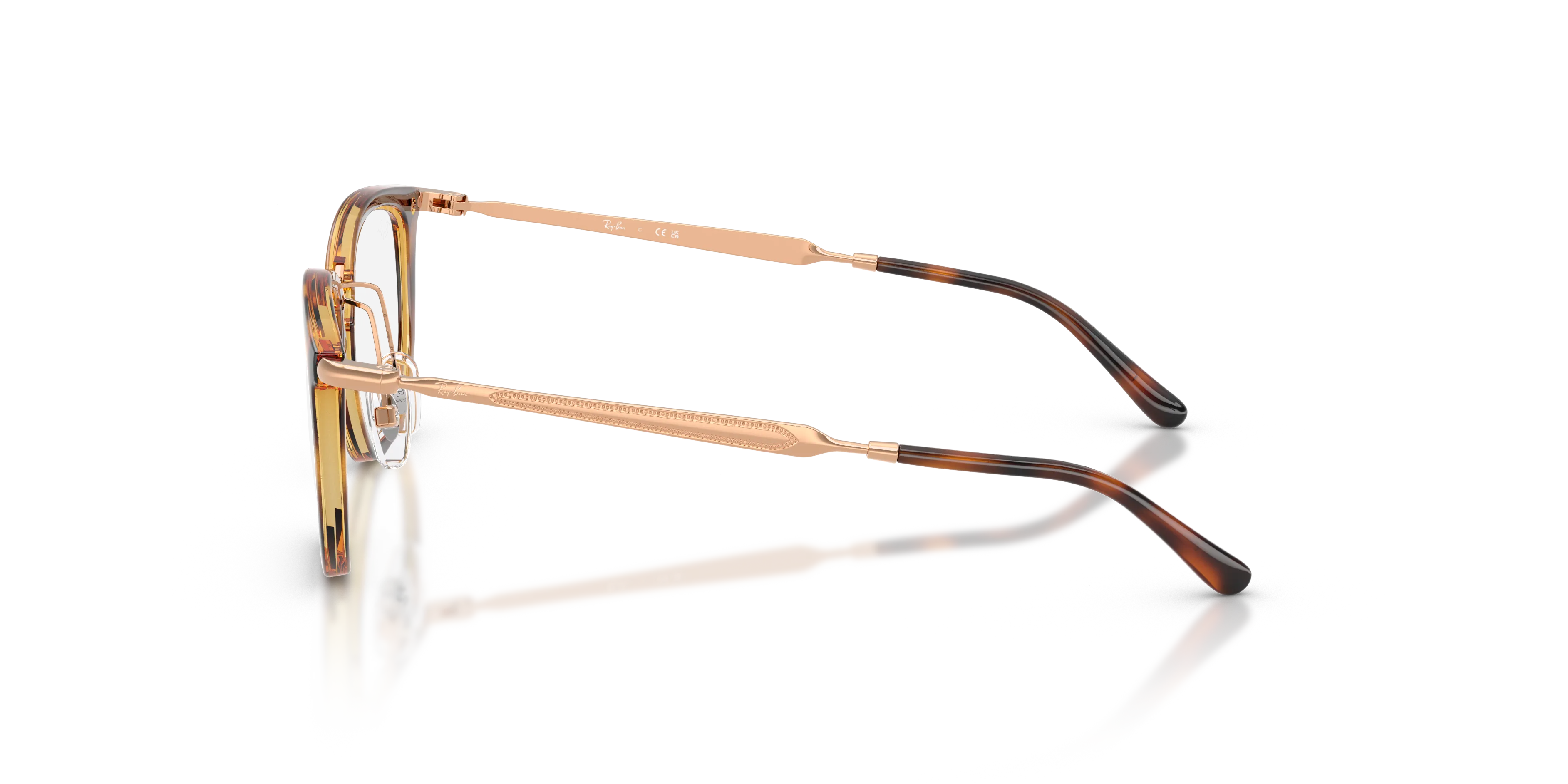 Ray - Ban RY9085V 7518 Montature da vista Nylon Marrone Trasparente Geometrica Normale - immagine 4
