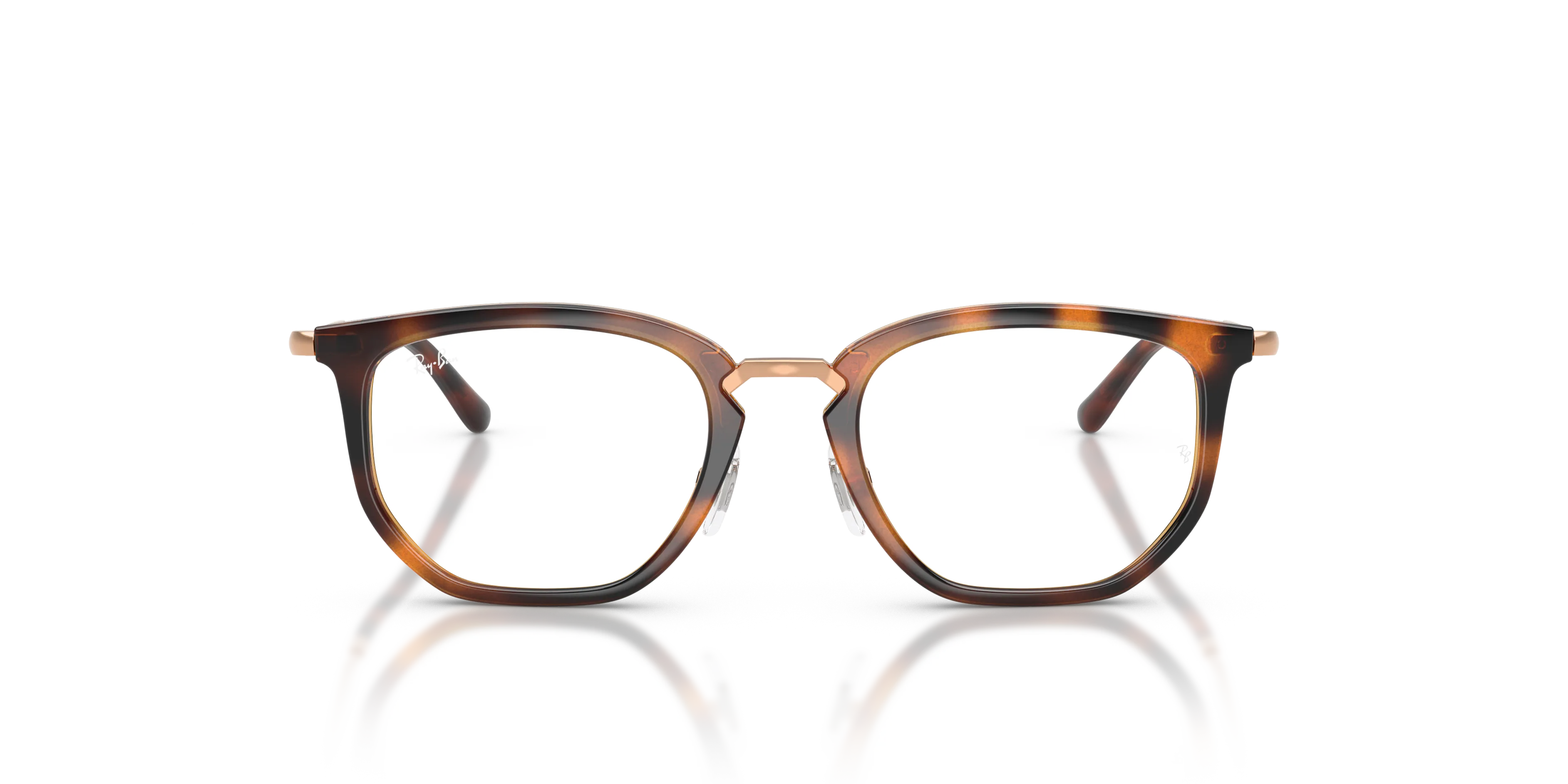 Ray - Ban RY9085V 7518 Montature da vista Nylon Marrone Trasparente Geometrica Normale - immagine 3