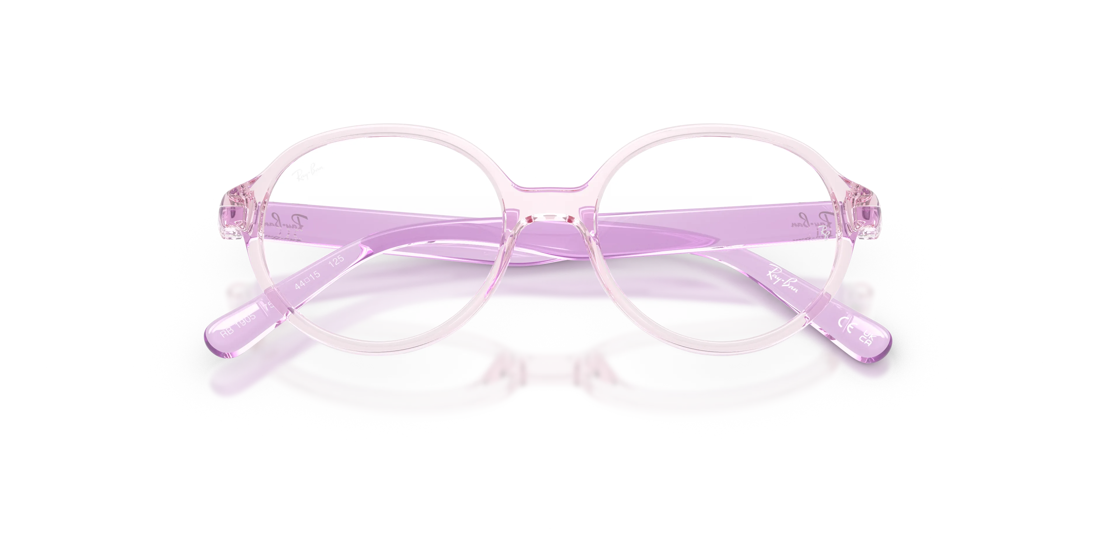 Ray - Ban RY1905 7534 Montature da vista Iniettato Rosa Trasparente Pantos Normale - immagine 2