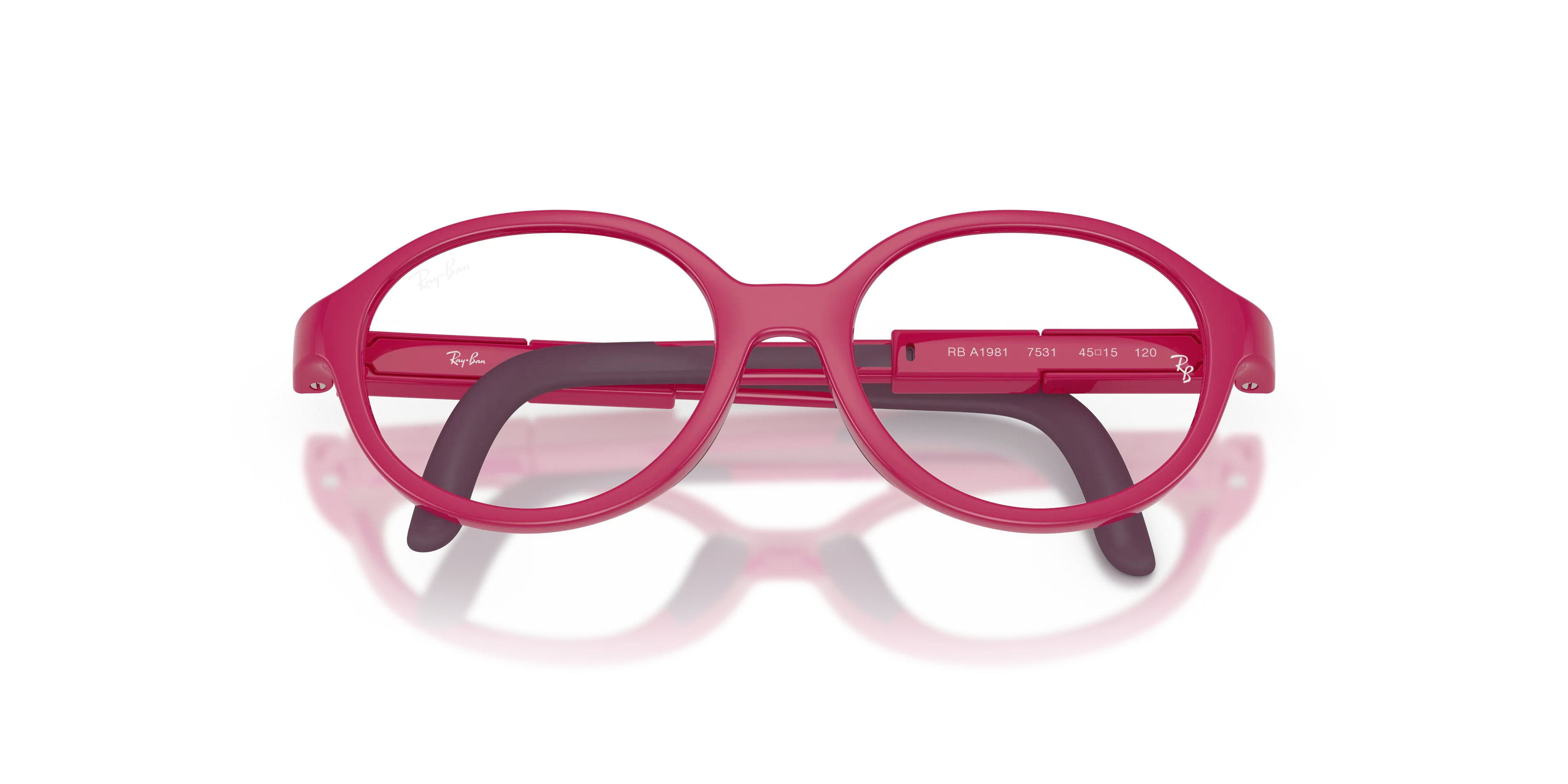Ray - Ban RYA1981 7531 Montature da vista Iniettato Viola Trasparente Pantos Normale - immagine 2