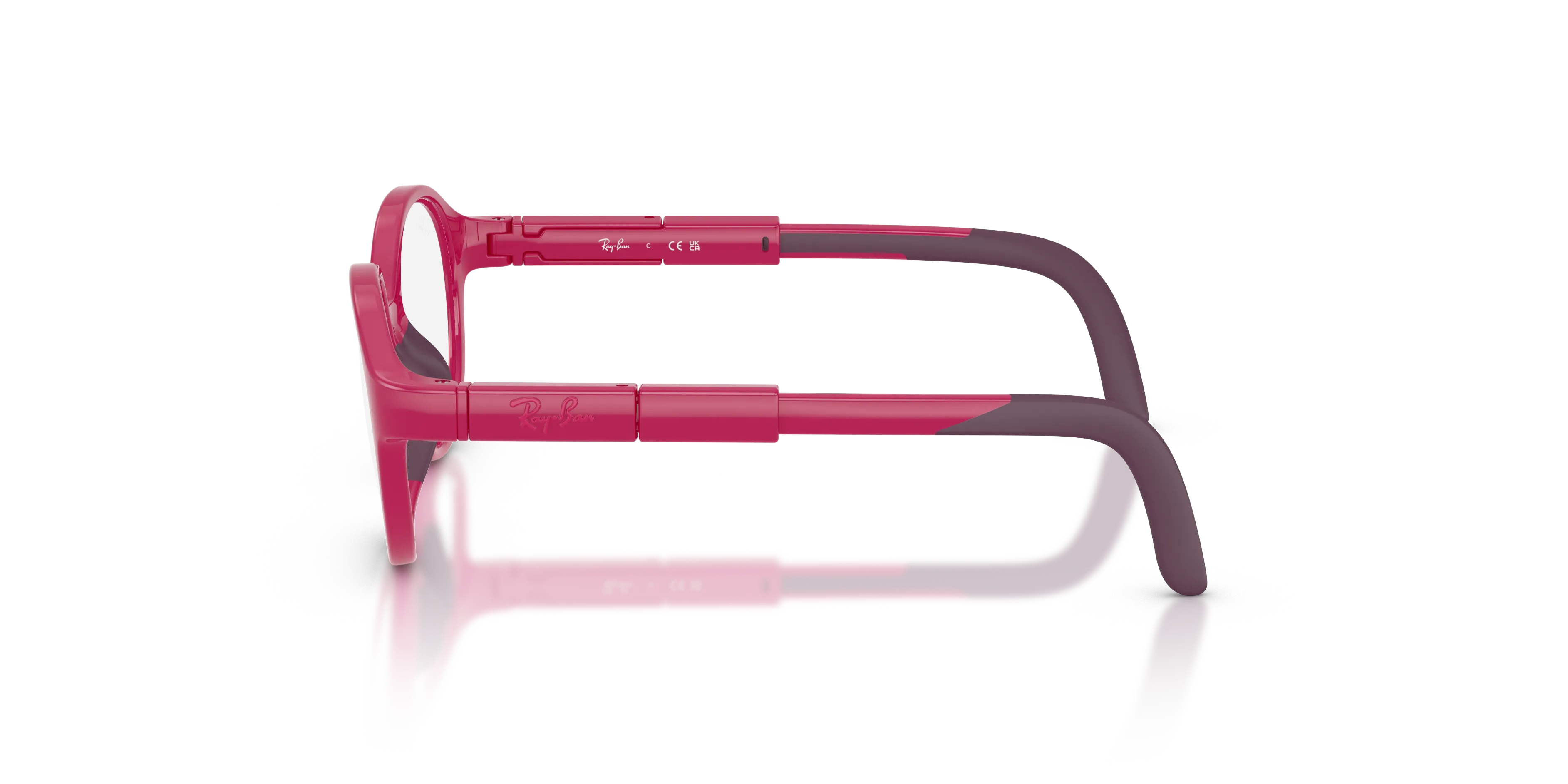 Ray - Ban RYA1981 7531 Montature da vista Iniettato Viola Trasparente Pantos Normale - immagine 4