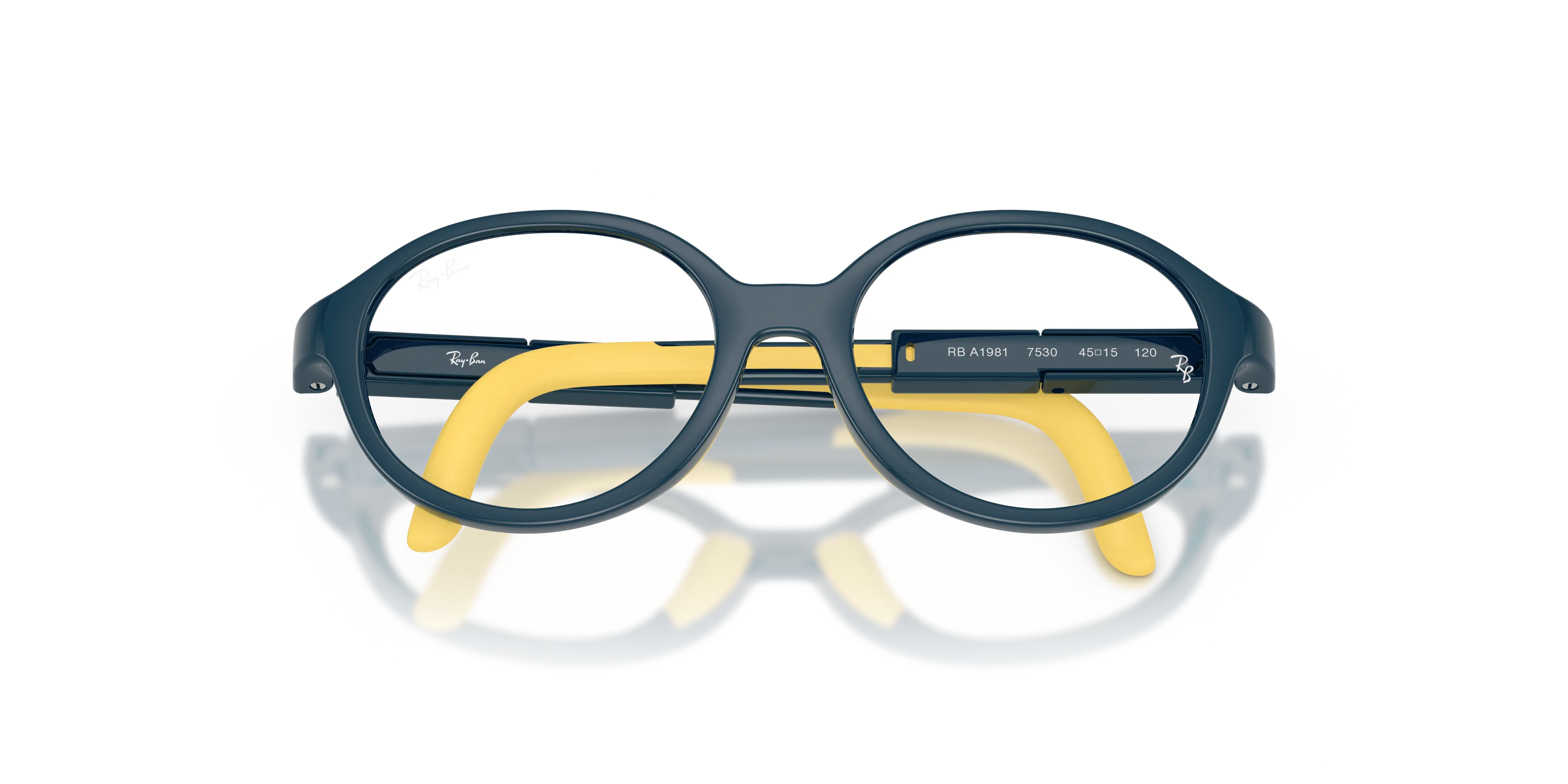 Ray - Ban RYA1981 7530 Montature da vista Iniettato Blu Trasparente Pantos Normale - immagine 2