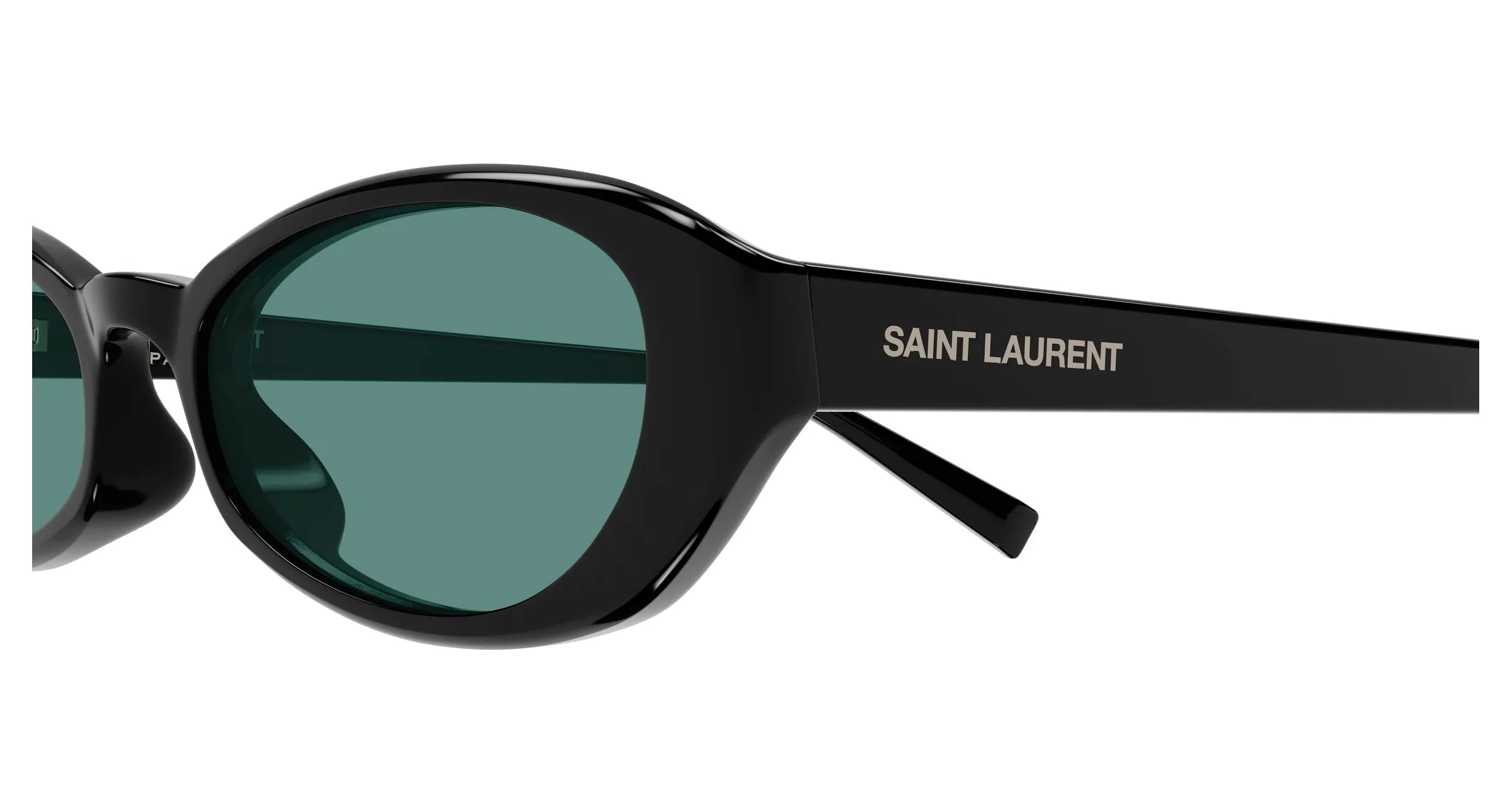 SAINT LAURENT SL 871 SUE 002 Occhiali da sole Acetato Nero Verde Rotonda - immagine 3
