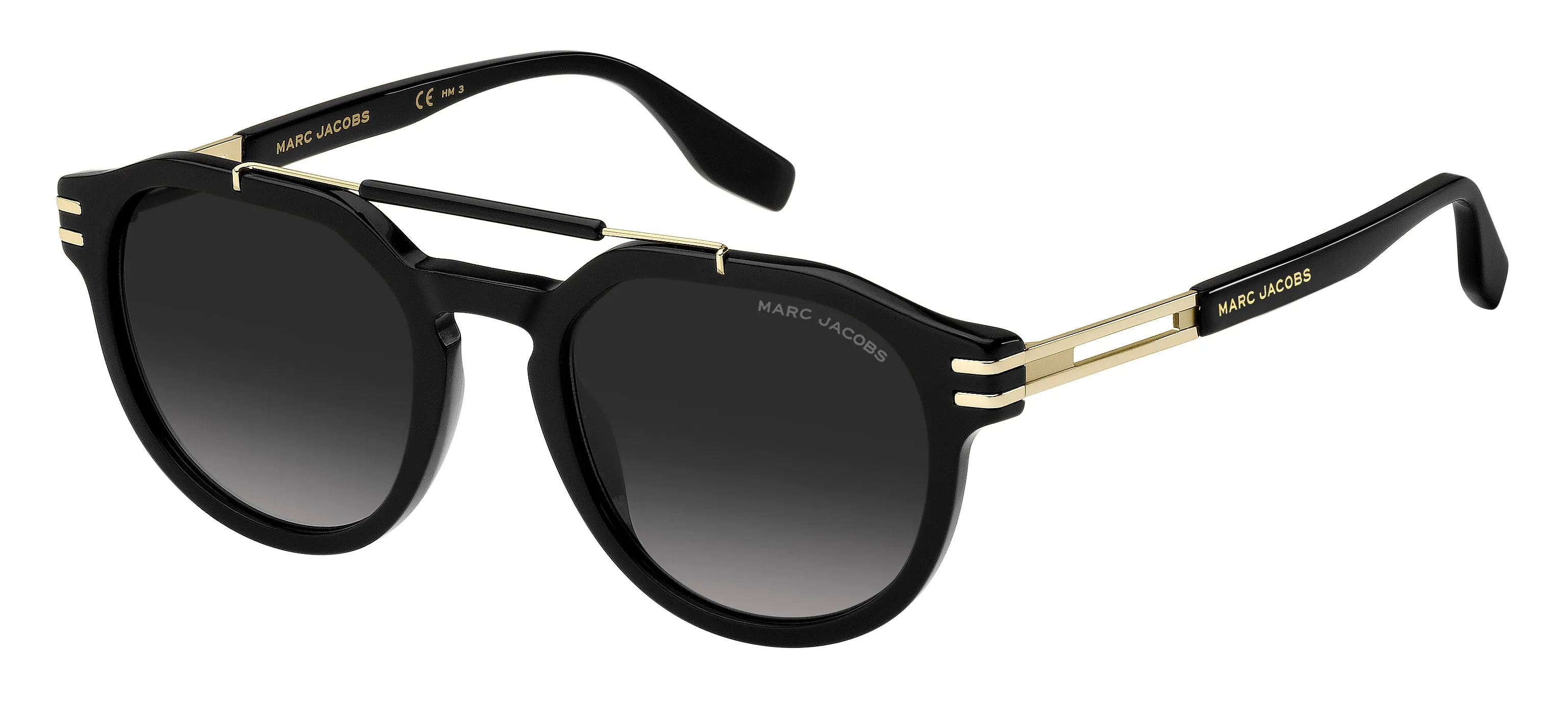 Marc Jacobs MARC 675/S 807/9O Occhiali da sole Plastica Nero Grigio Rotonda Sfumato - immagine 1