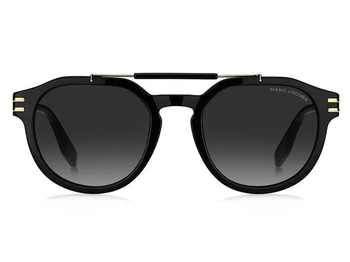 Marc Jacobs MARC 675/S 807/9O Occhiali da sole Plastica Nero Grigio Rotonda Sfumato - immagine 2